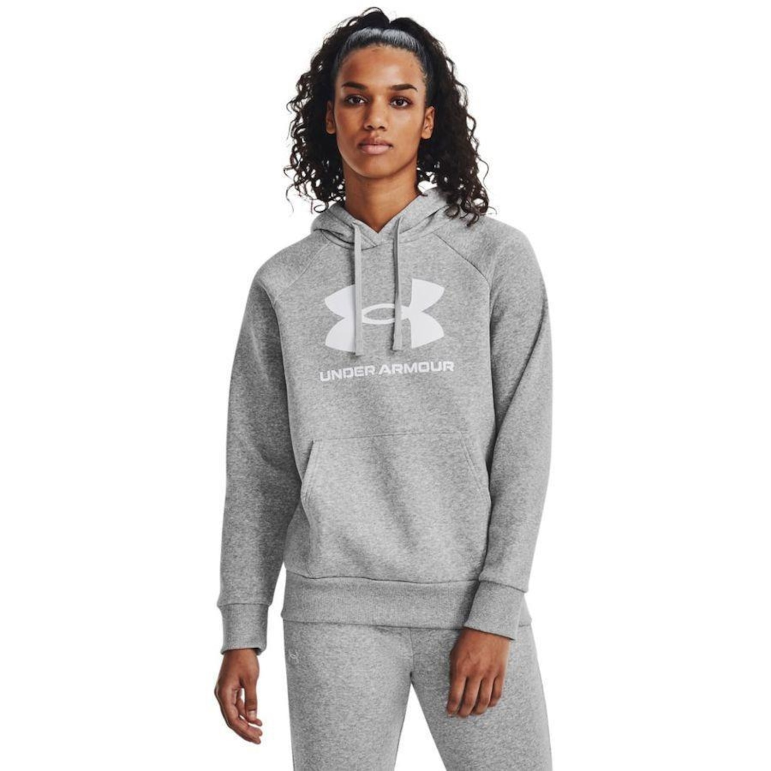 Blusão de Moletom com Capuz Under Armour Rival Fleece Big Logo - Feminino - Foto 1