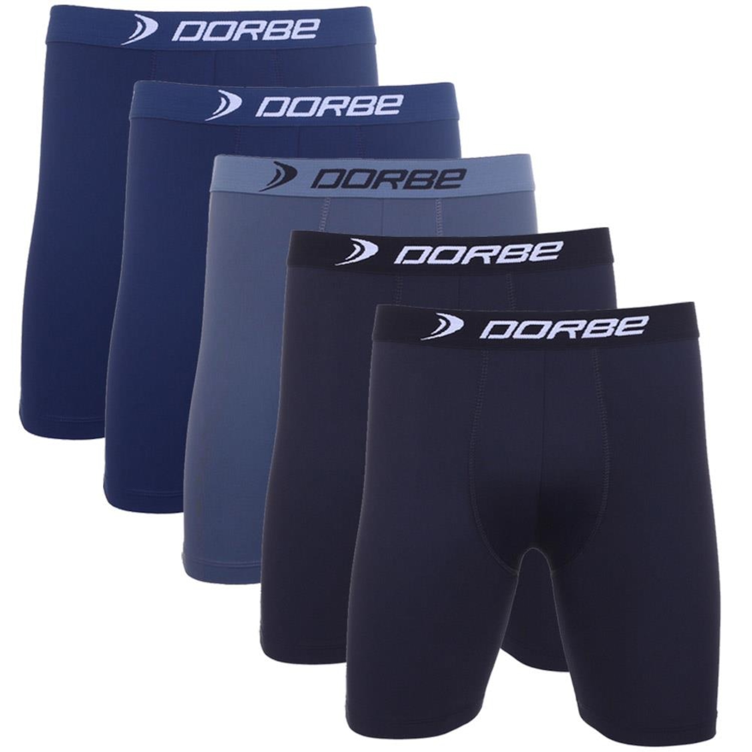 Kit 5 Cuecas Long Leg Plus Size Poliamida Dorbe Original - Foto 1