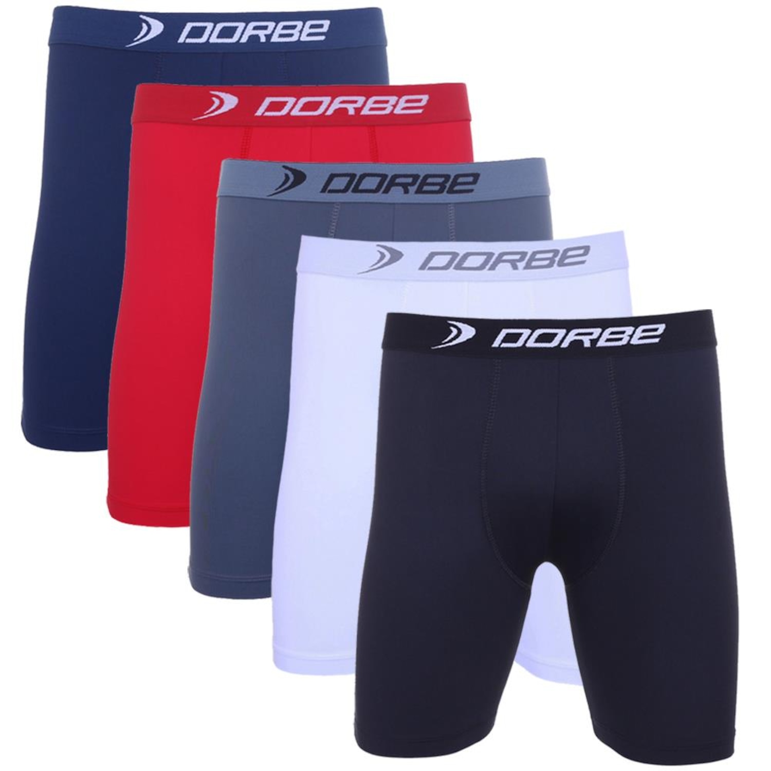 Kit 5 Cuecas Long Leg Plus Size Poliamida Dorbe Original - Foto 1