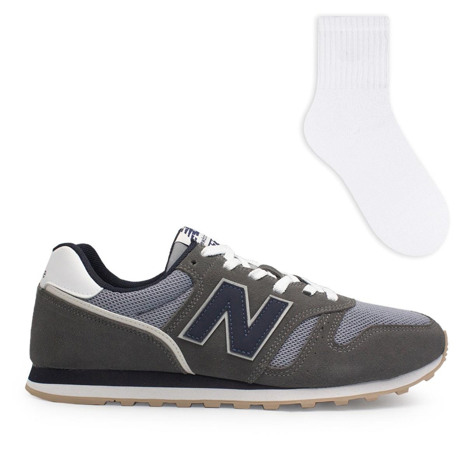 Tênis New Balance - Masculino 373V2 Casual + Meia Color Sports - Masculino - Foto 1