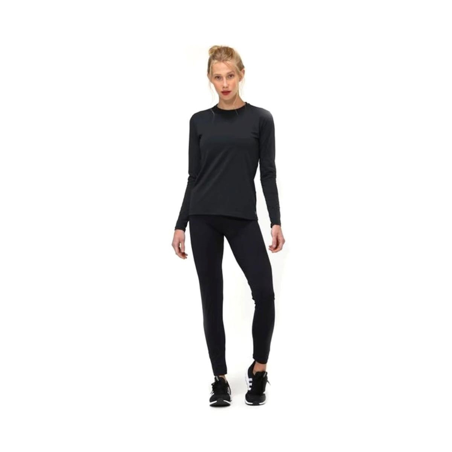 Camiseta Manga Longa Feminina Uv Line Preta - Foto 3