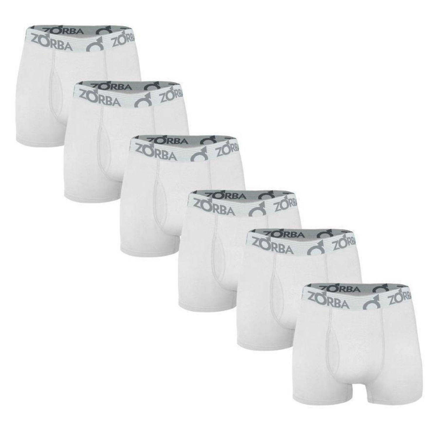 Kit Cuecas Zorba Boxer com Abertura - 6 Unidades - Adulto - Foto 1