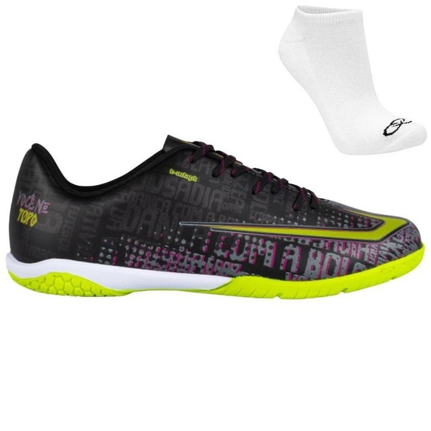 Kit Chuteira Futsal Topper Resenha + Meia - Adulto - Foto 1