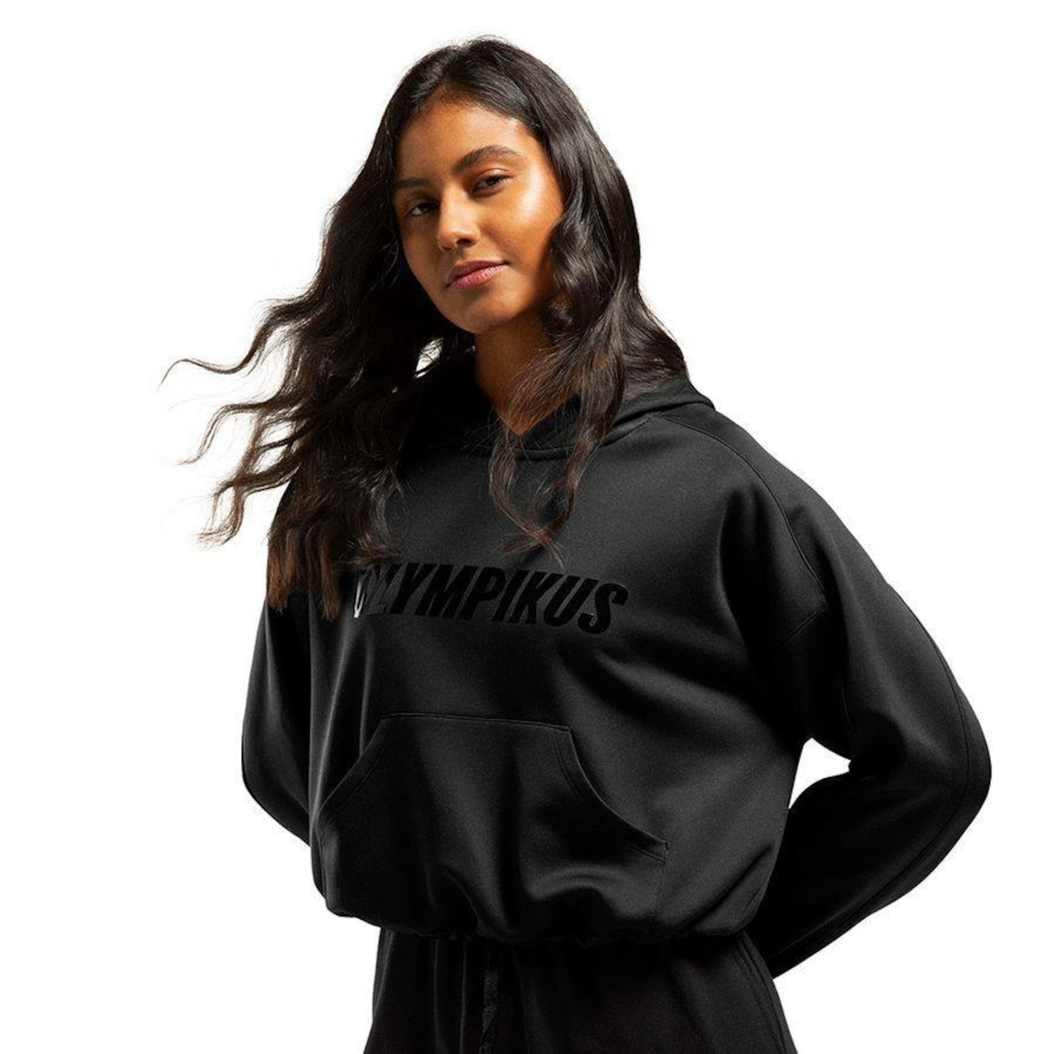 Blusão de Moletom Cropped com Capuz Olympikus - Feminino - Foto 1