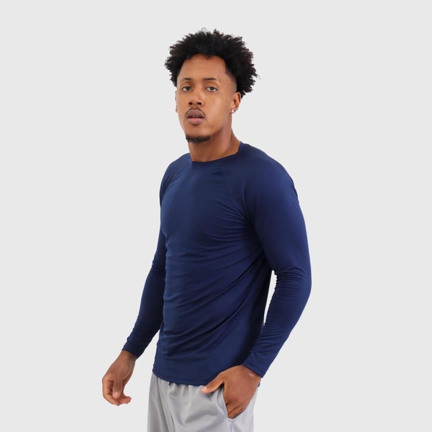 Camisa Masculina De Manga Longa Com Proteção Solar Uv Estilo Esportiva - Foto 2