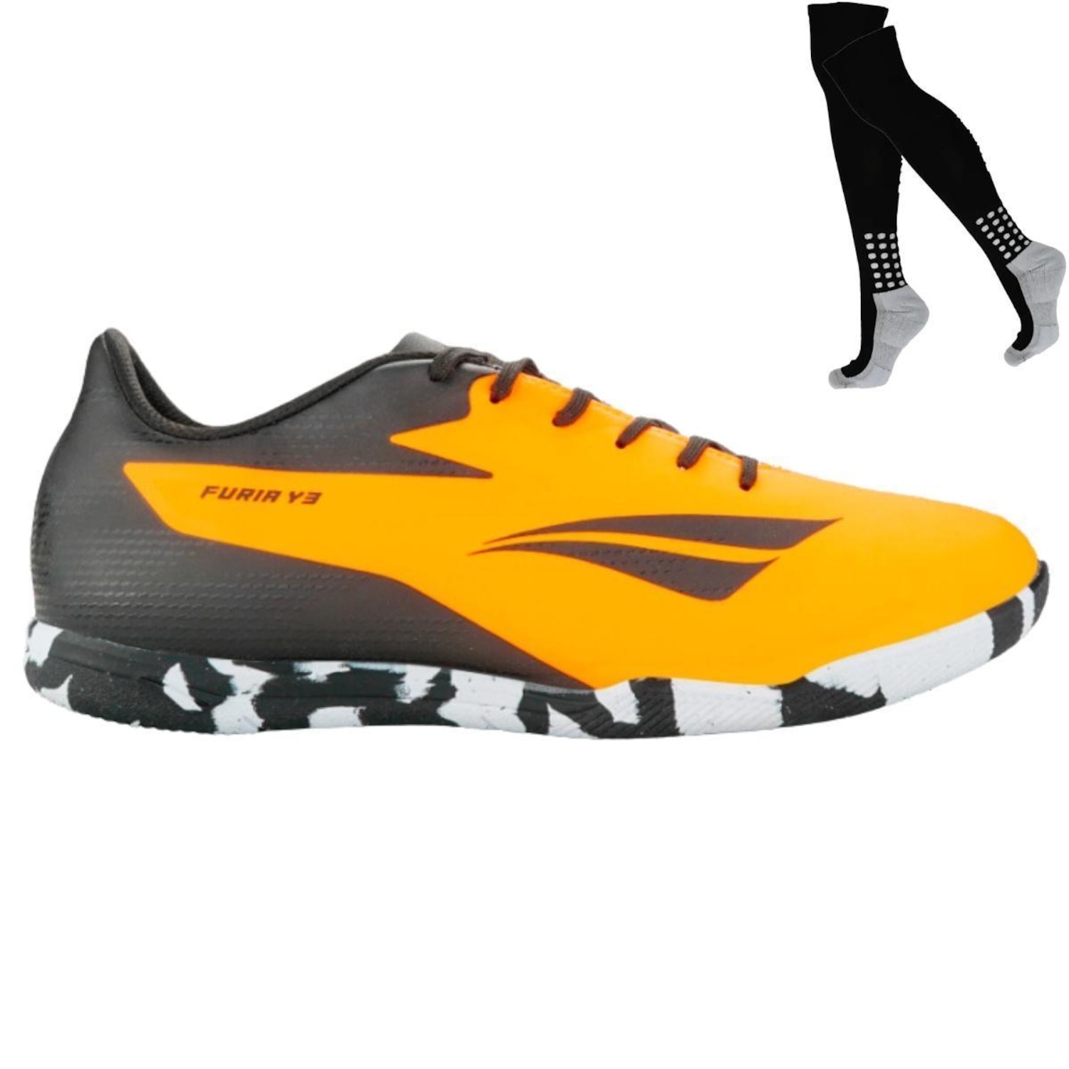 Kit Chuteira Futsal Penalty Furia Y-3 e Meião - Adulto - Foto 1