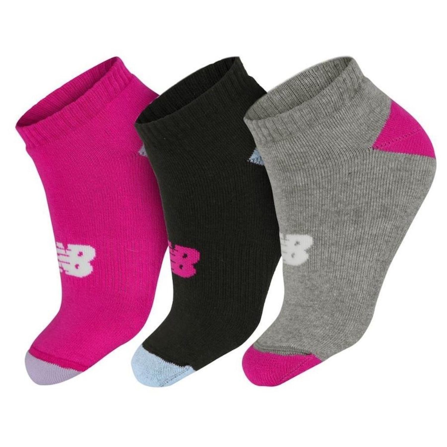 Kit Meias Cano Curto New Balance Lifestyle com 3 Pares - 29 a 32 - Infantil - Foto 1