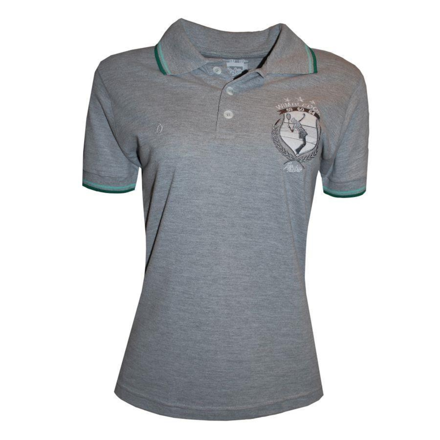 Camisa Polo Liga Retrô Wimbledon 1964 - Feminina - Foto 1