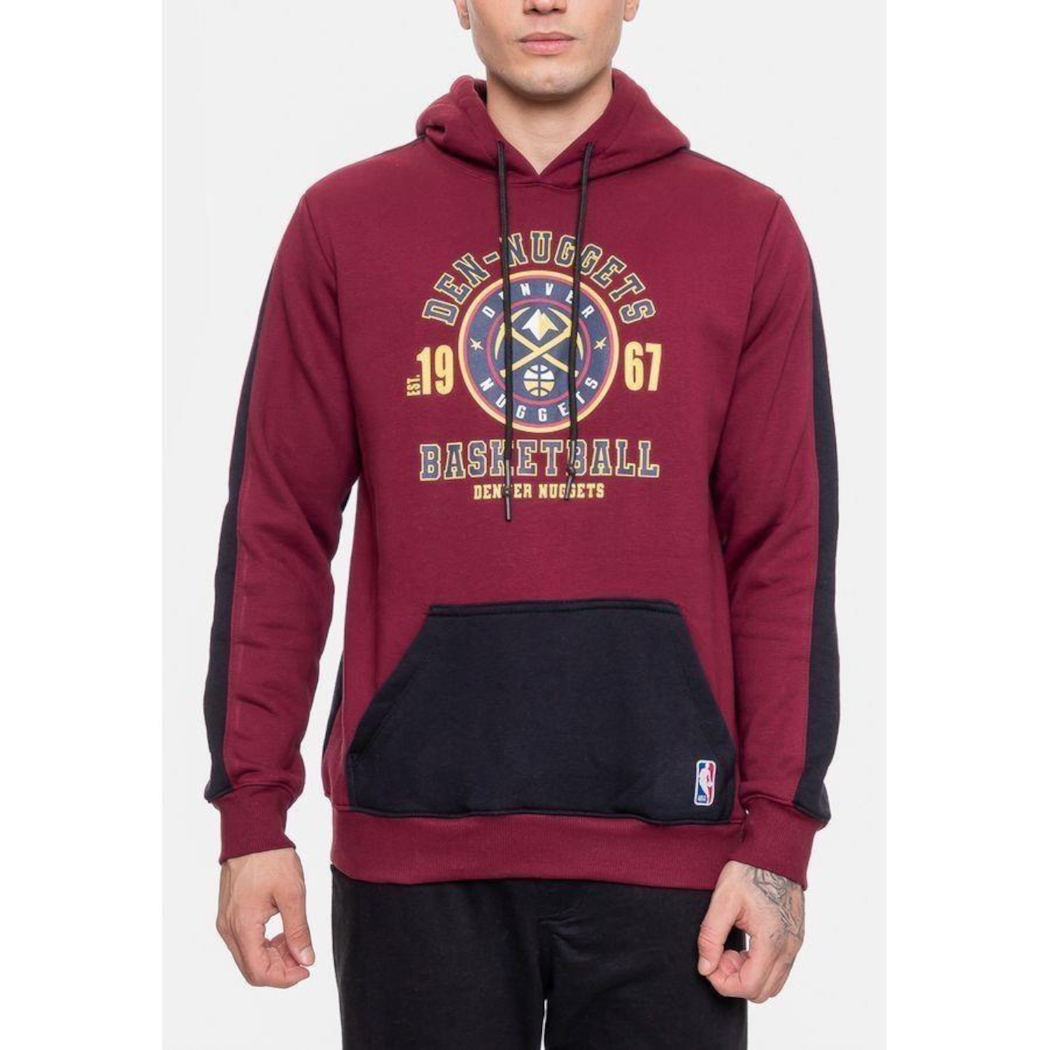 Blusão De Moletom Com Capuz Nba Team Town Denver Nuggets Cabernet - Masculino - Foto 1