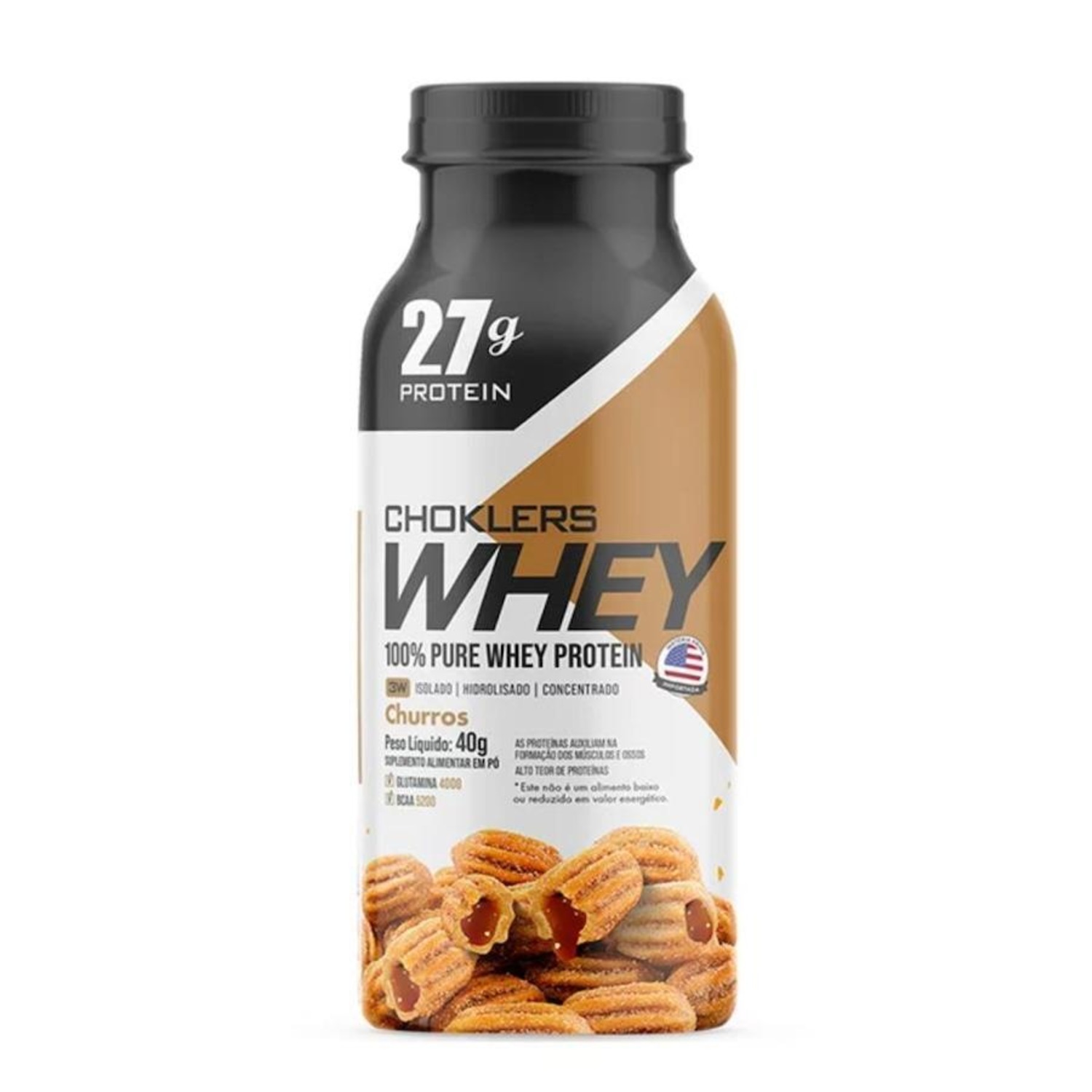 Whey Protein Chocklers Mix Nutri Garrafa 40G - Churros - Foto 1