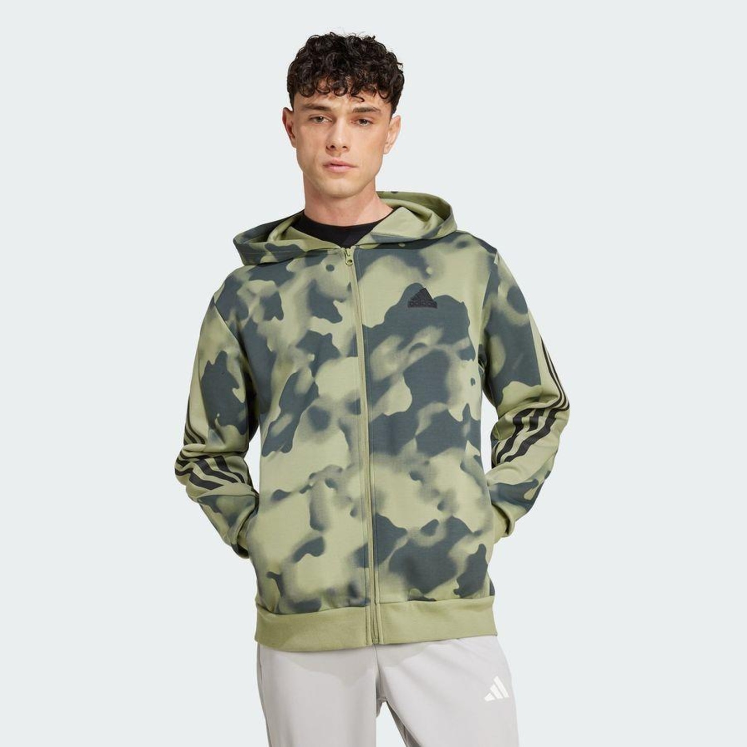 Jaqueta de Moletom com Capuz adidas Estampa Corrida Future Icons Três Listras - Masculina - Foto 3