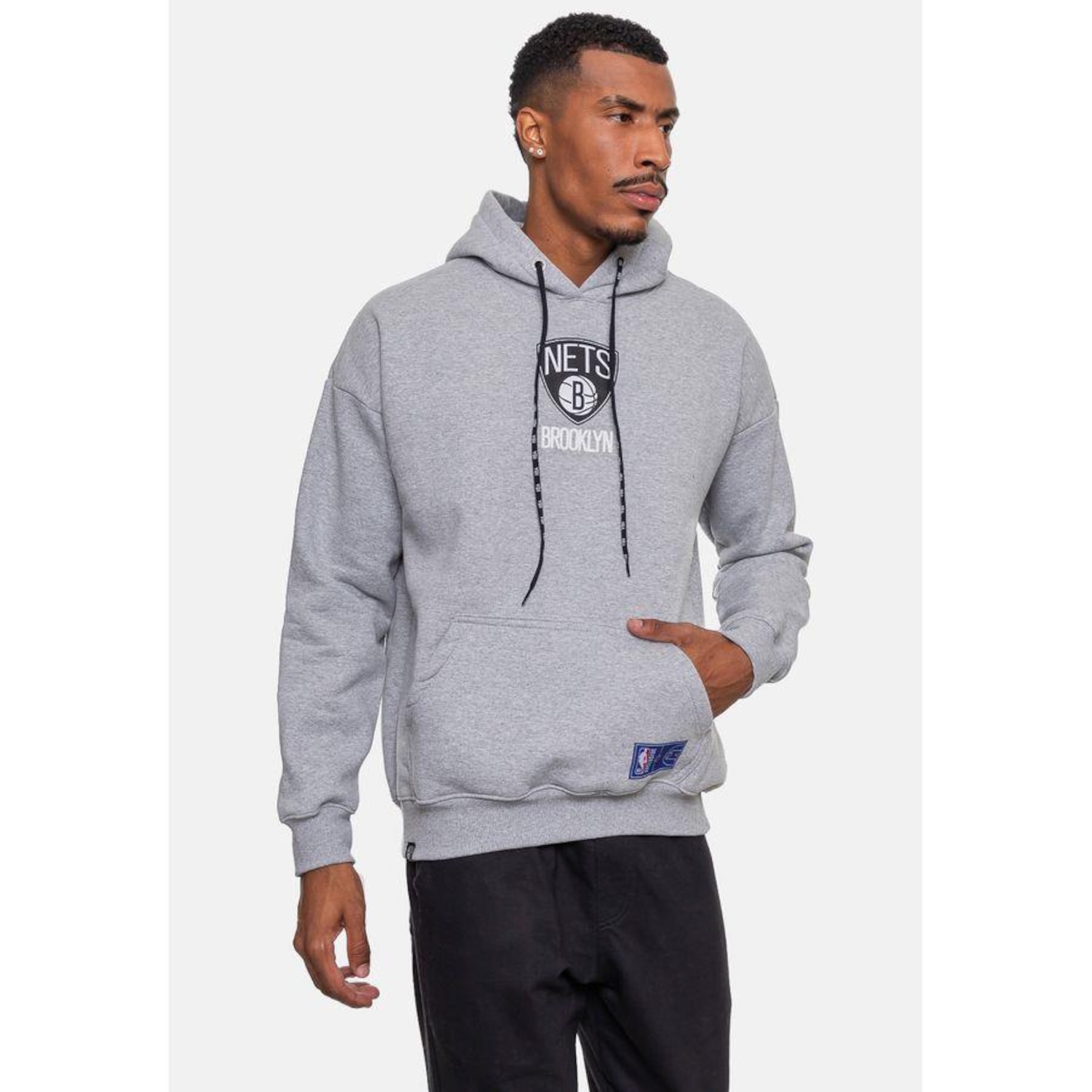 Blusão De Moletom Com Capuz NBA Conference Brooklyn Nets - Masculino - Foto 4