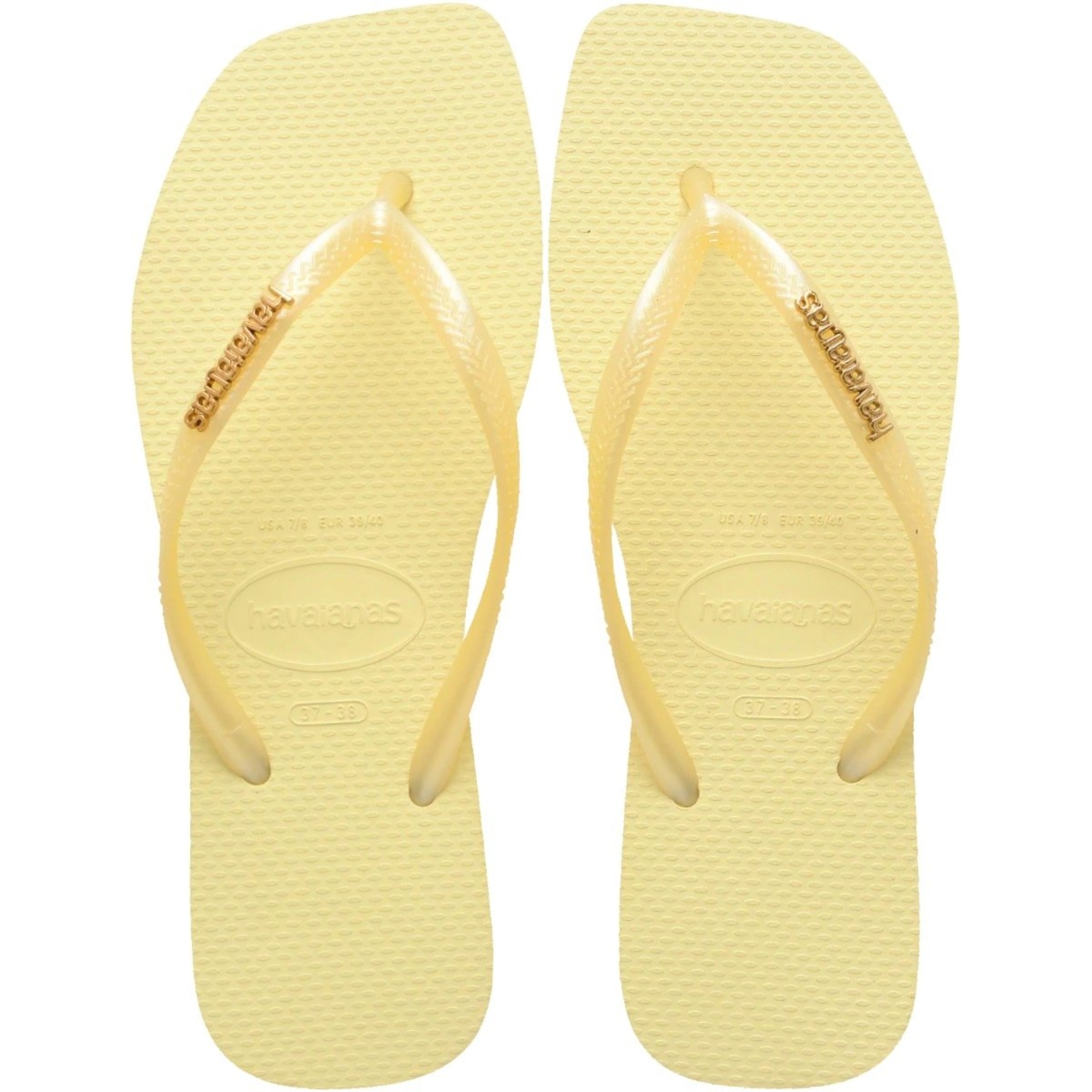 Chinelo Havaianas Slim Square Logo Metallic - Feminino - Foto 1