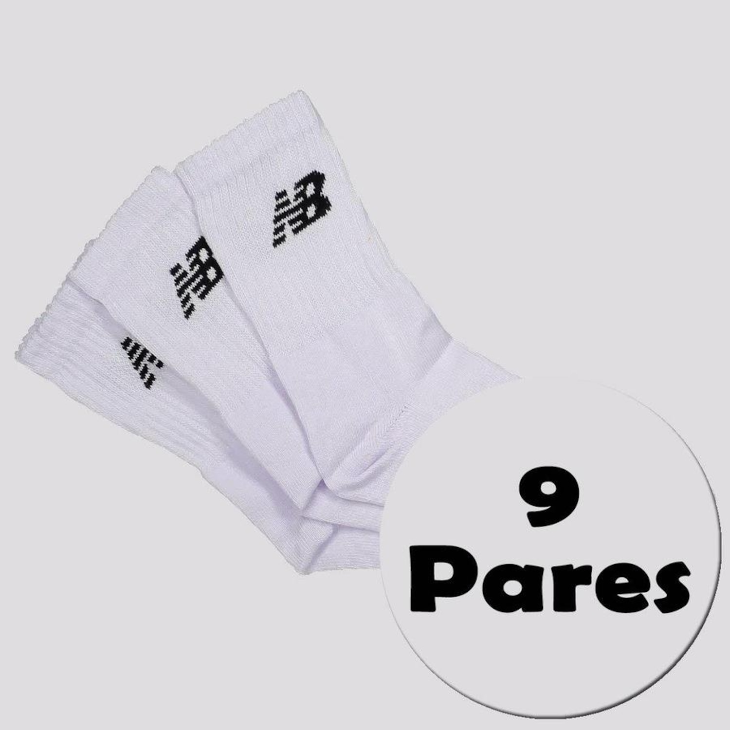 Kit Meia New Balance Cano Longo - 9 Pares - Unissex - Foto 1