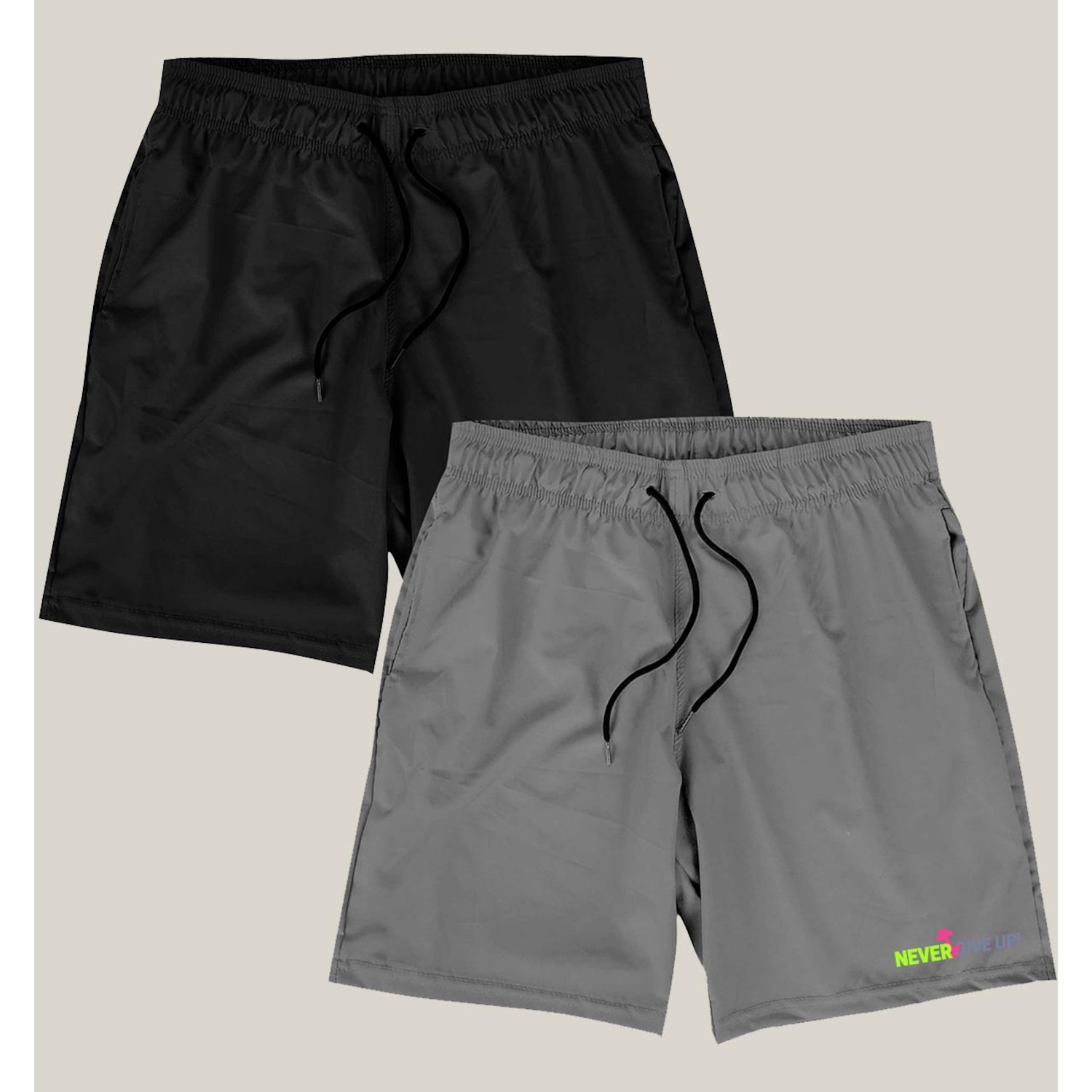 Kit Short Academia Elastano Wss Gym Never Give Up - Masculino - Foto 1