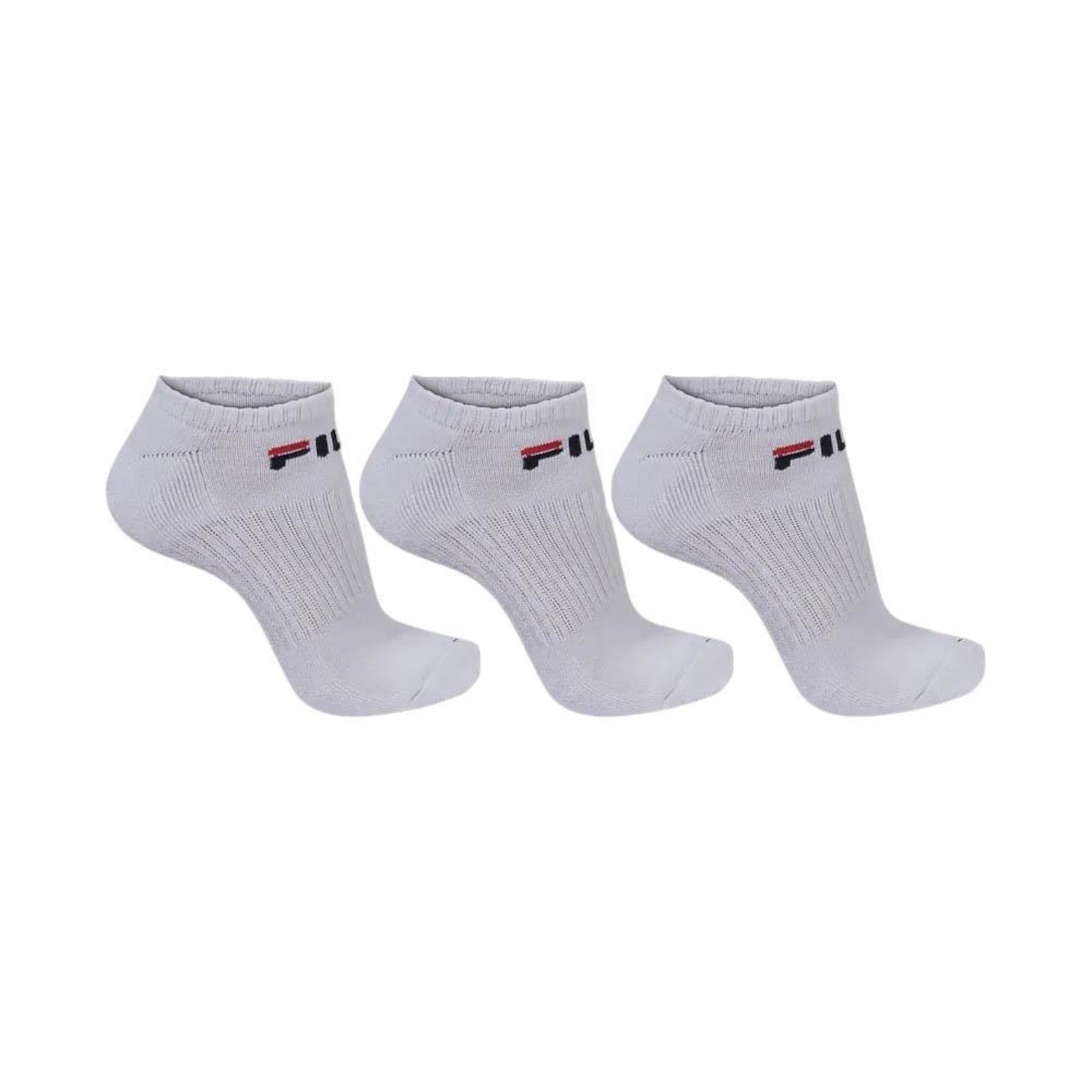 Meia Cano Curto Fila Lisa Br 34-38 - 3 Pares - Unissex - Foto 1