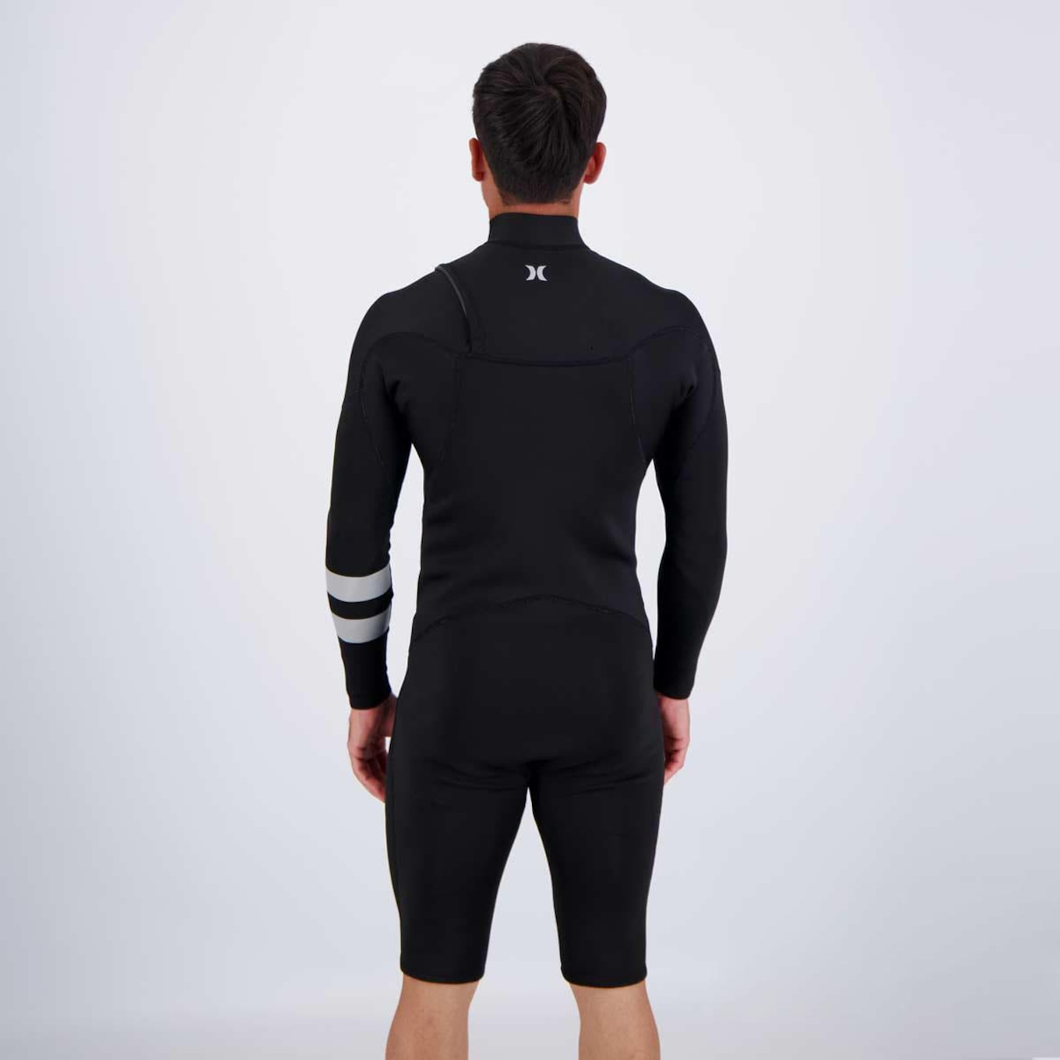 Short John Hurley M Advant 2/2 LS Springsuit Manga Longa Preto - Foto 4