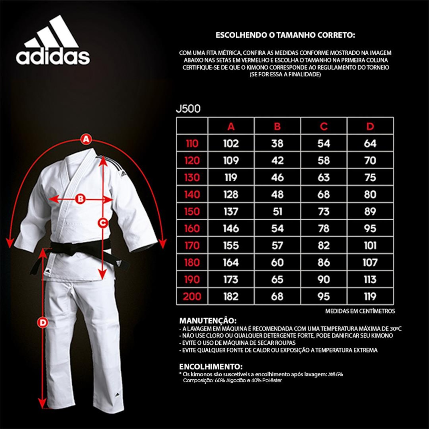 Kimono Judô Adidas Training J500NL Adulto Branco - Foto 3