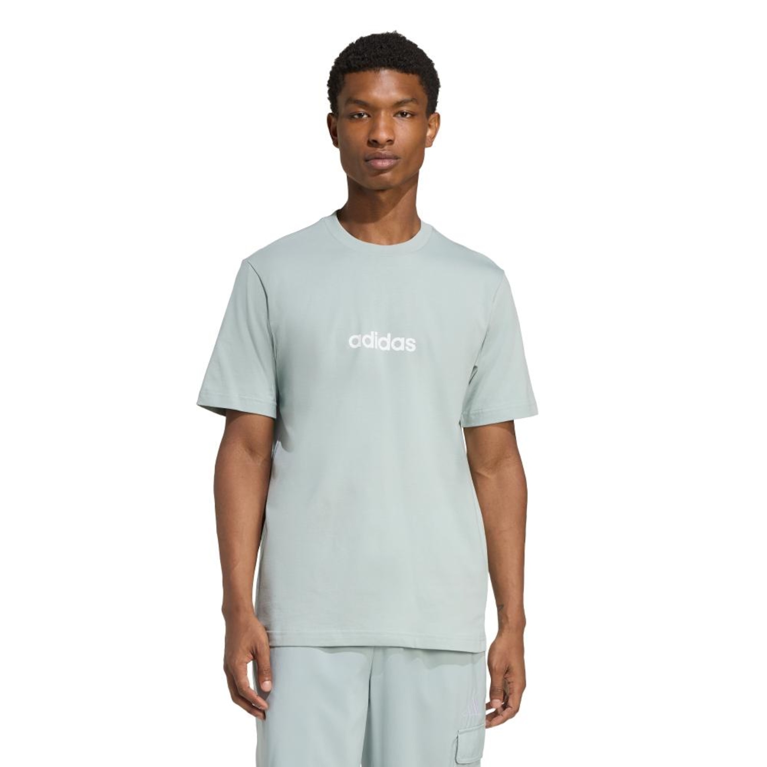 Camiseta adidas Essentials Linear Single Jersey - Masculina - Foto 1