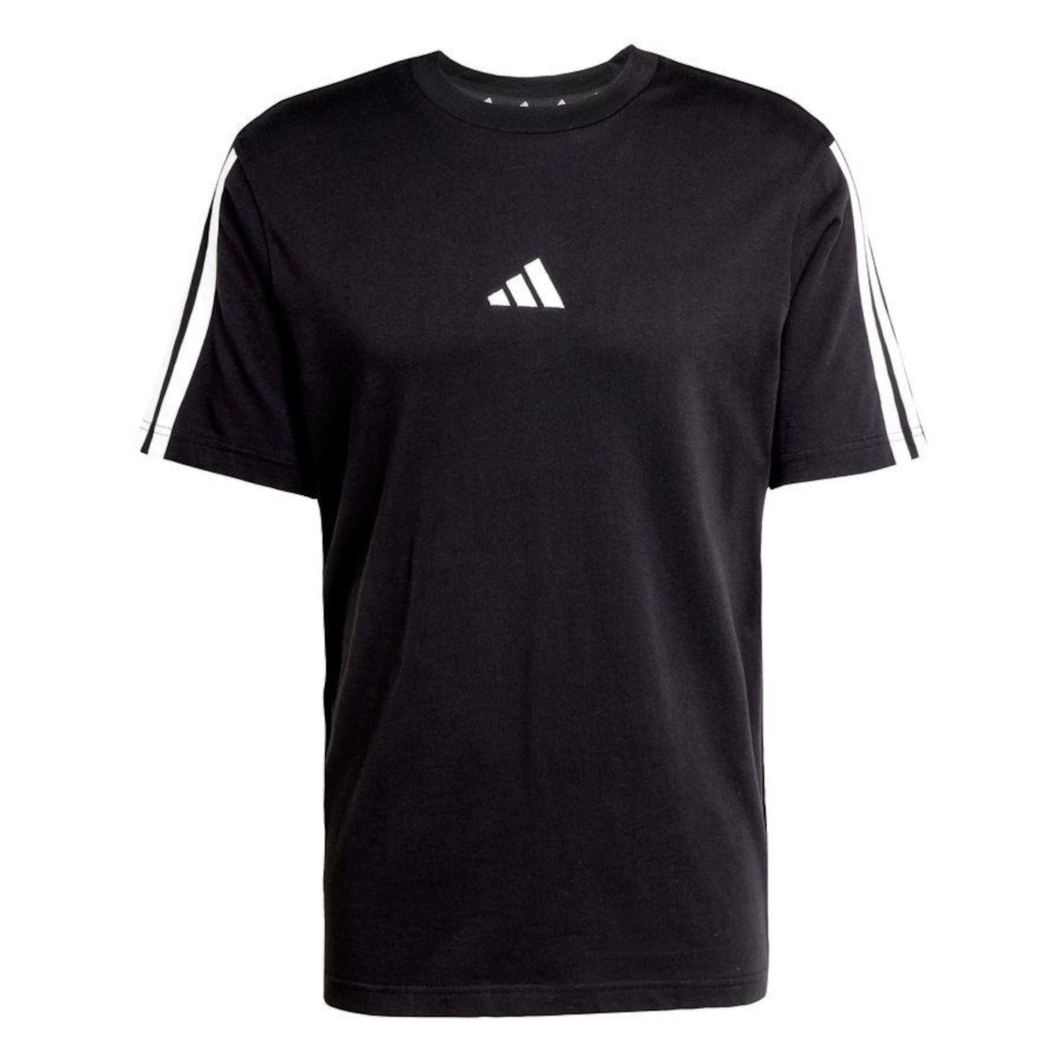 Camiseta Malha Simples Essentials Três Listras - adidas - Homem - Foto 1