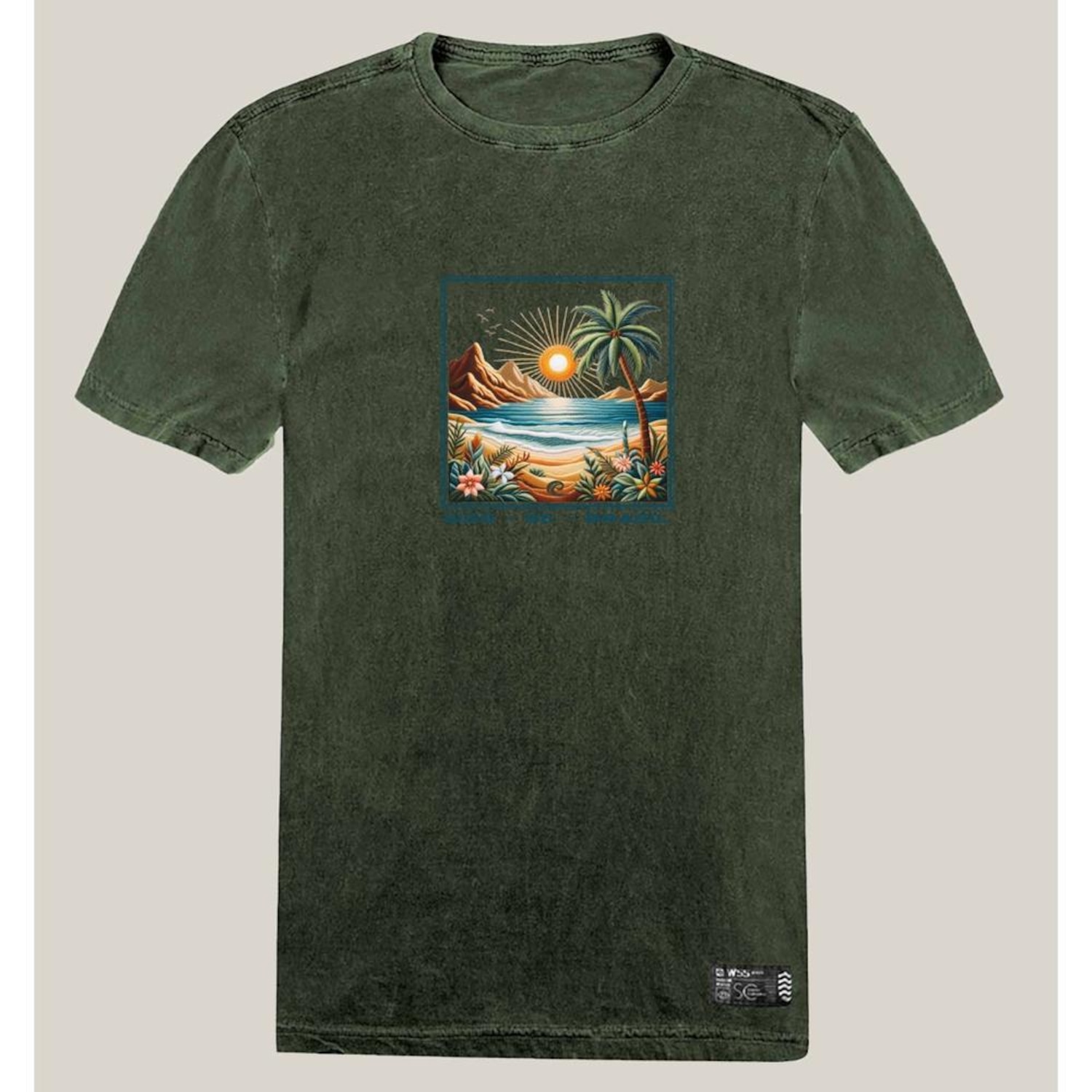 Camiseta Wss Estonada Algodão Prime Seaside - Masculina - Foto 1