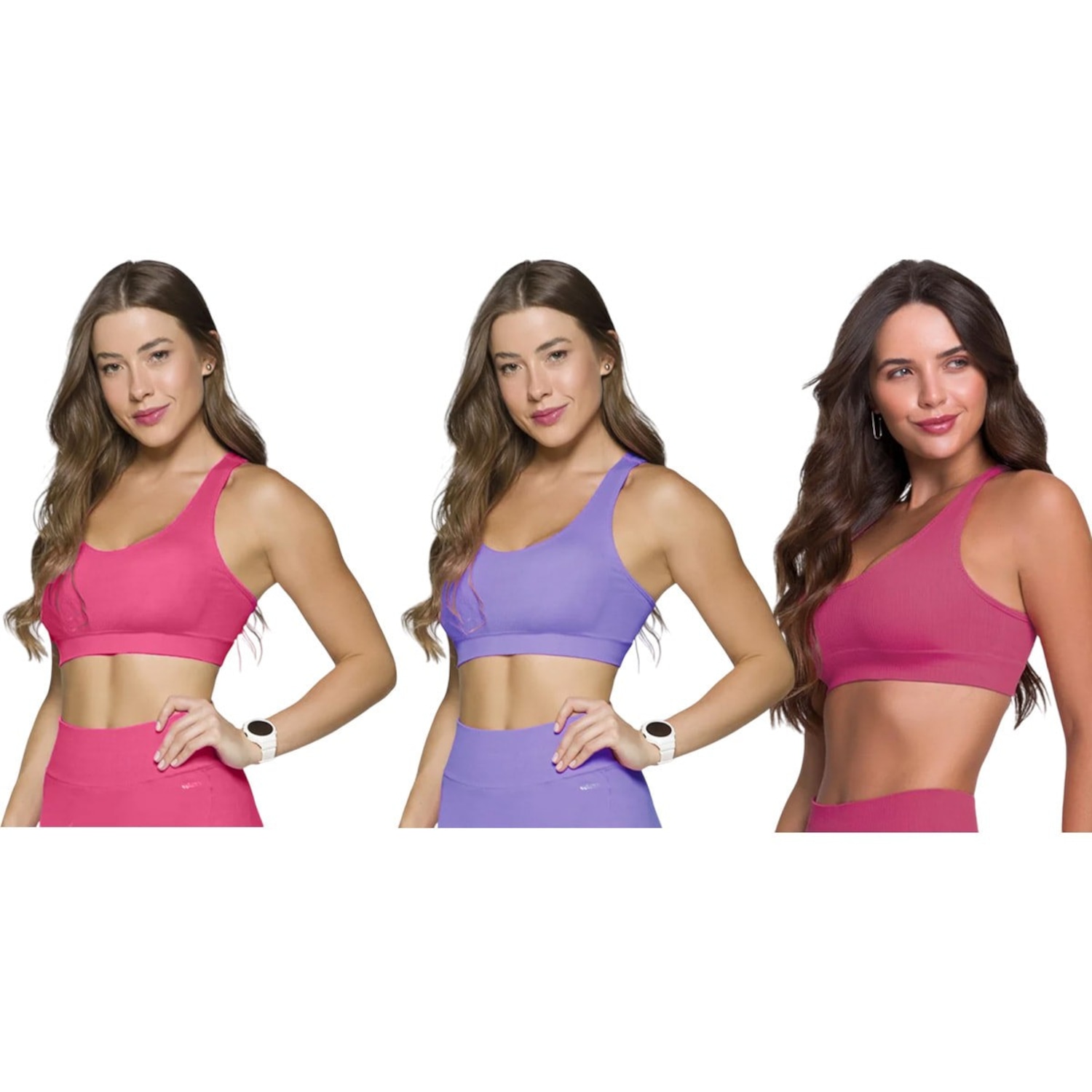 Top Canelado Selene Sem Costura - 3 Unidades - Feminino - Foto 1