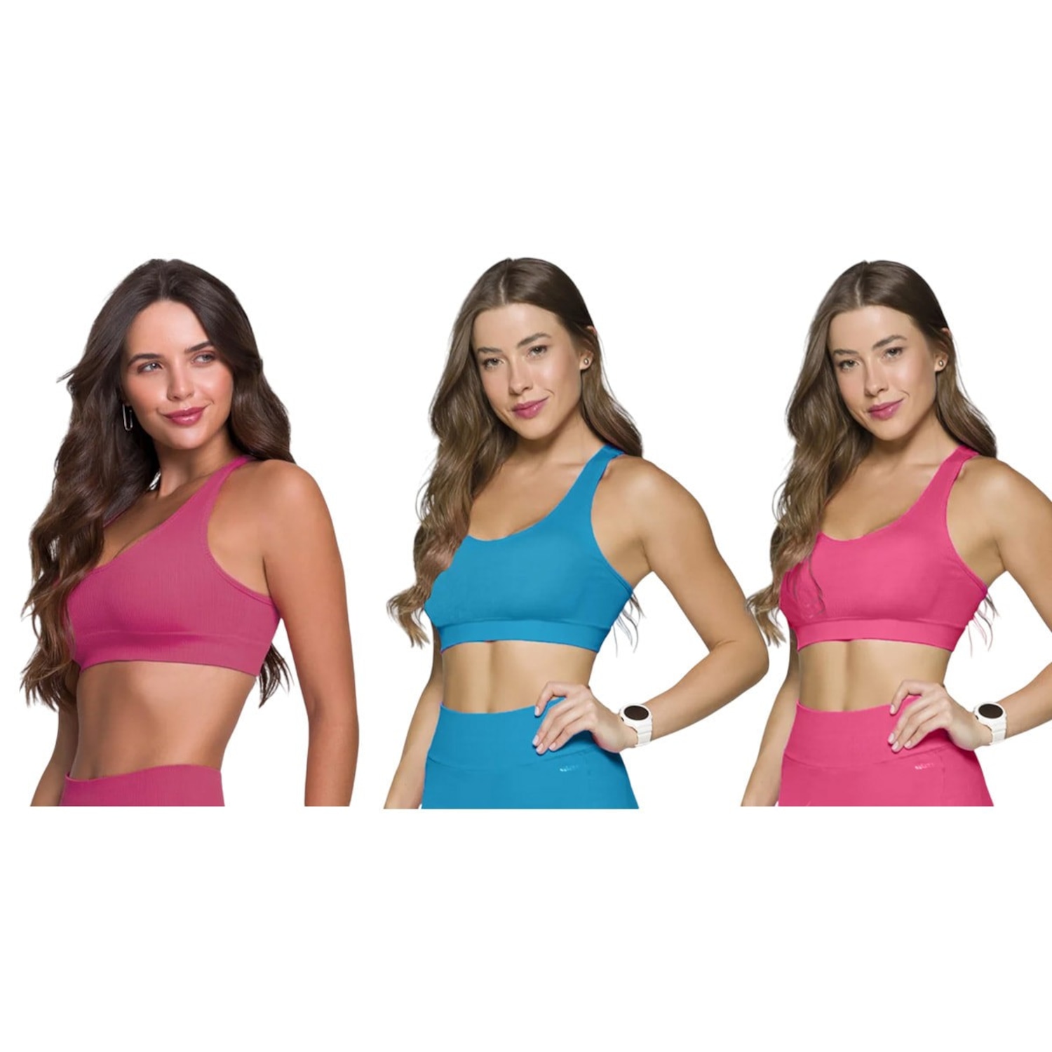 Top Canelado Selene Sem Costura - 3 Unidades - Feminino - Foto 1