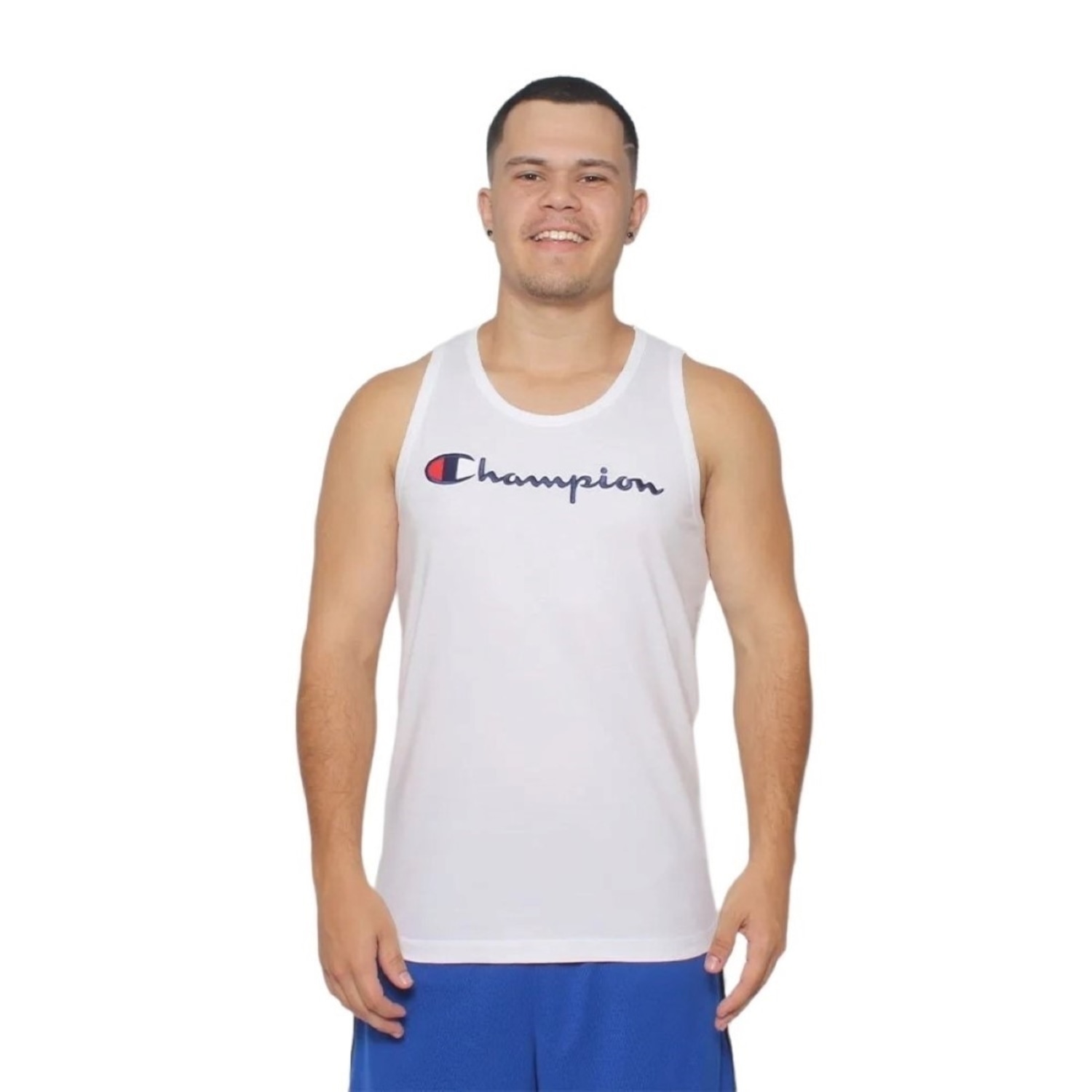 Camiseta Regata Champion Script Bordado - Masculina - Foto 1