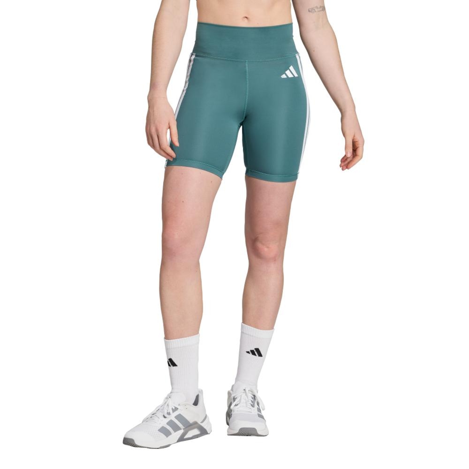Shorts Legging adidas Optime Essentials Três Listras - Feminino - Foto 1