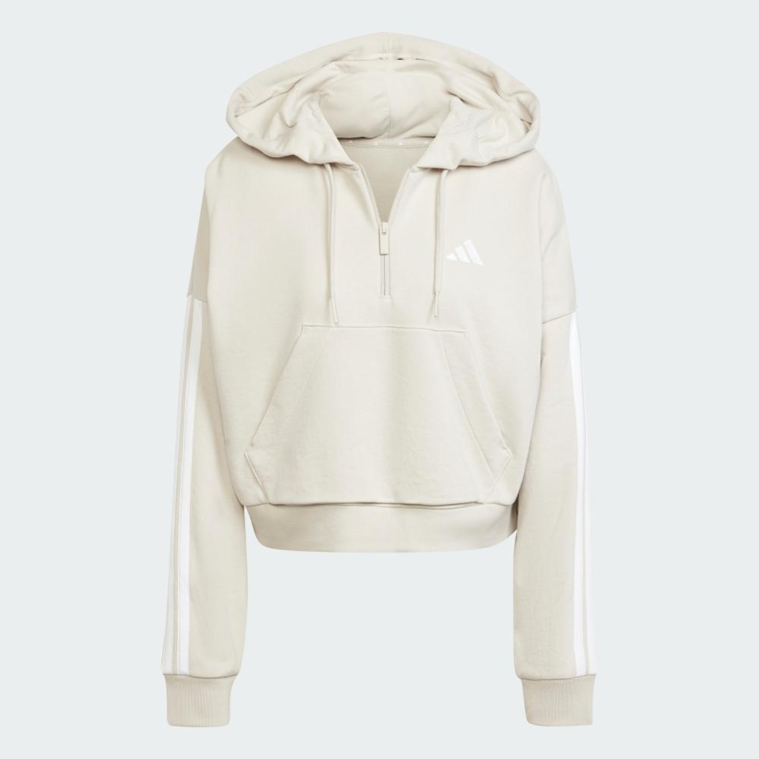 Blusão de Moletinho Capuz adidas Zíper Essentials Três Listras - Feminino - Foto 2