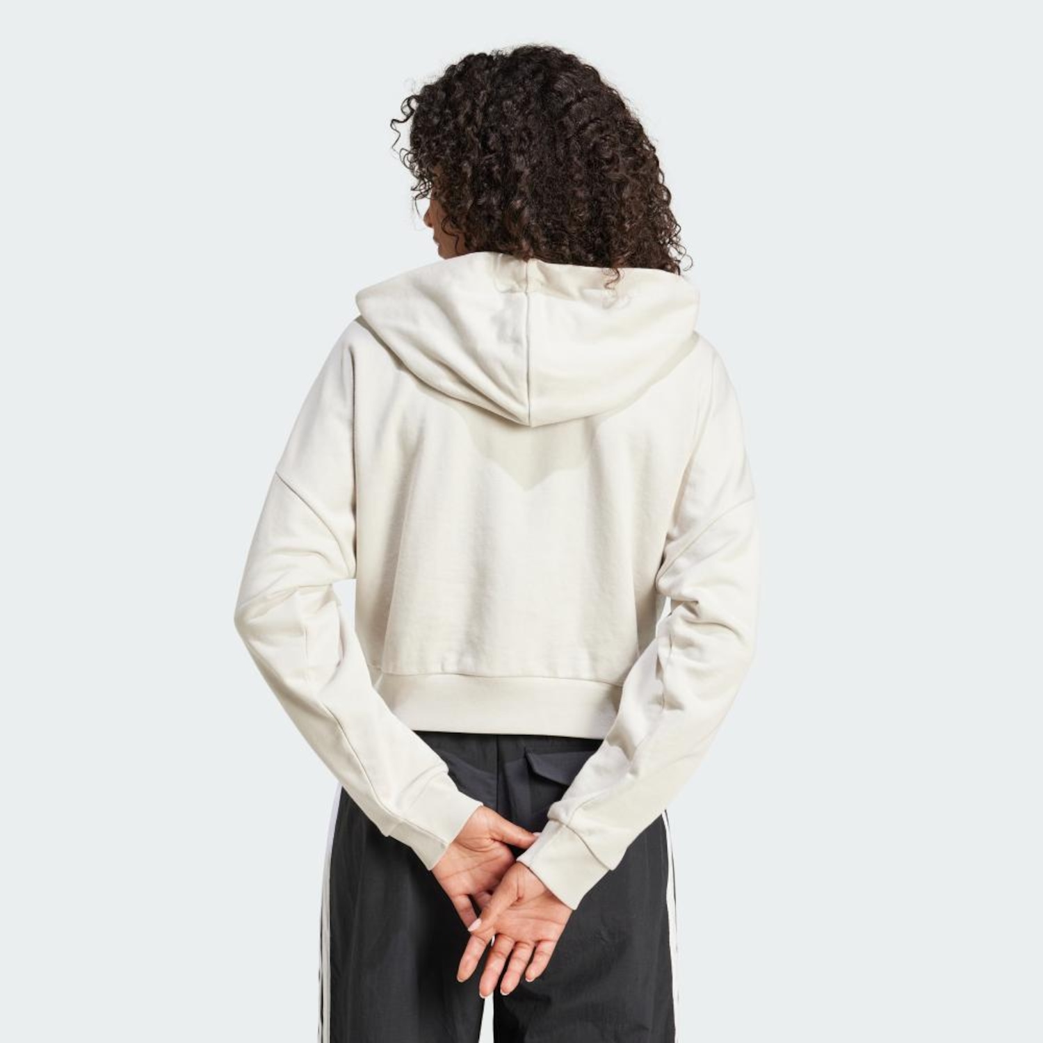 Blusão de Moletinho Capuz adidas Zíper Essentials Três Listras - Feminino - Foto 3