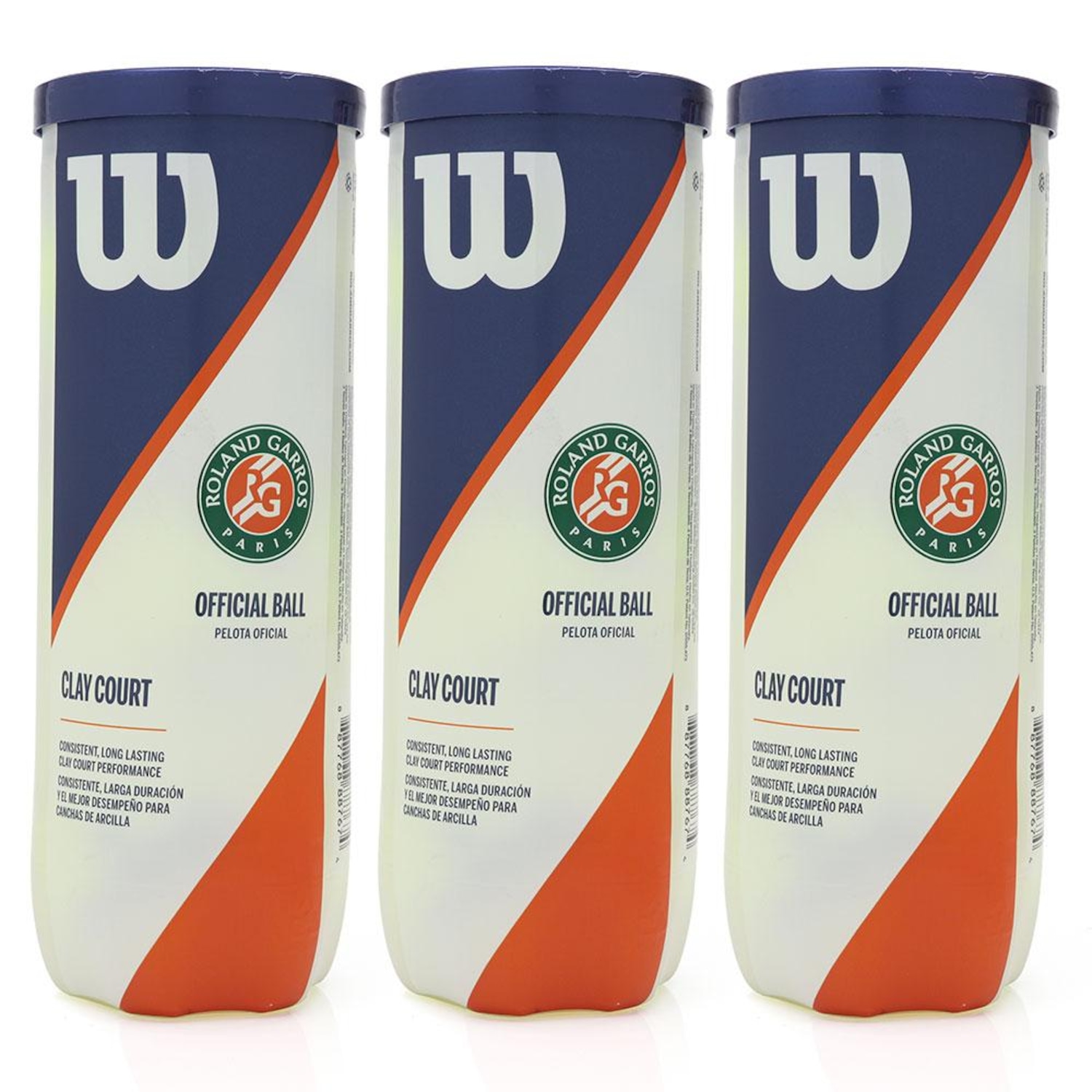 Bola de Tênis Wilson Roland Garros Oficial Clay Pack com 3 Tubos - Foto 1