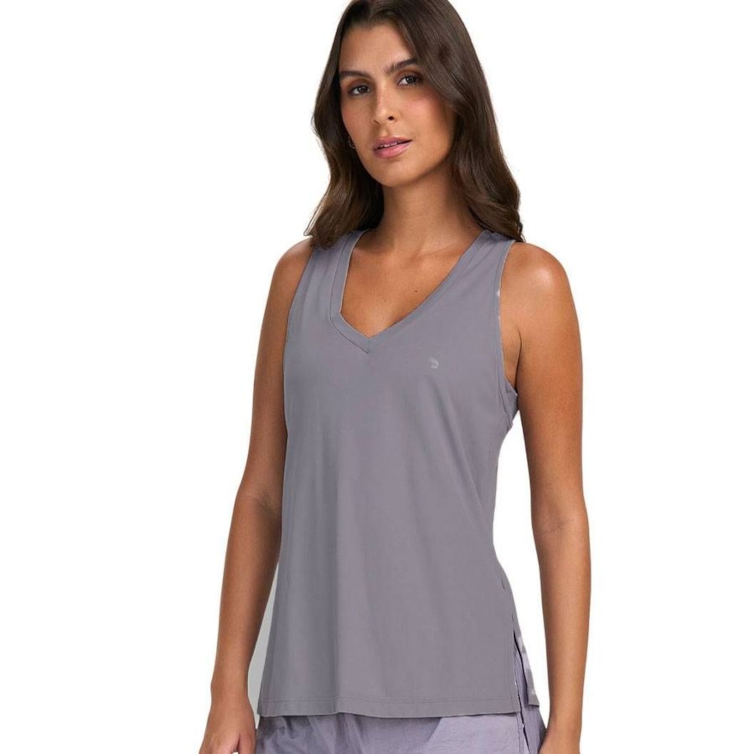Camiseta Regata Alto Giro Eterna Gola V - Feminina - Foto 1