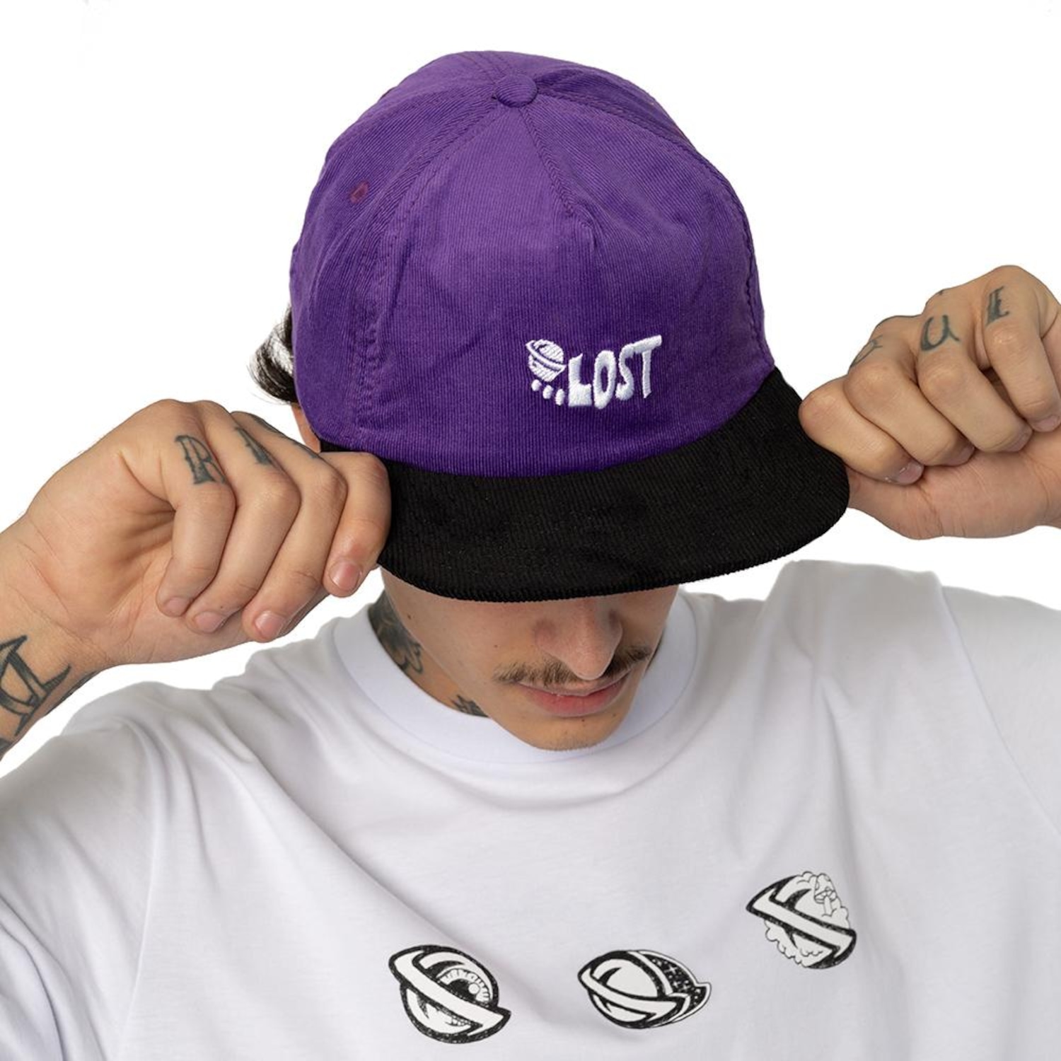 Boné Aba Reta Lost Dad Cap Lost Veludo - Adulto - Foto 1