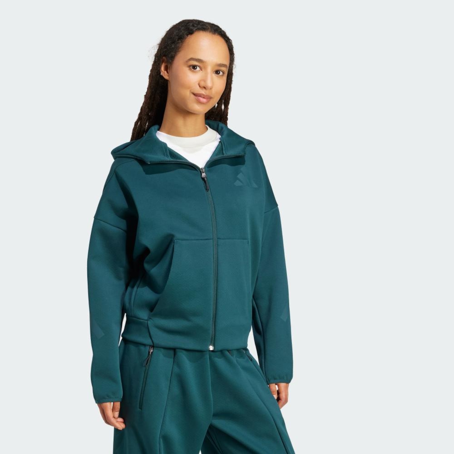 Blusão adidas Capuz Z.N.E. Fullzip - Feminino - Foto 4