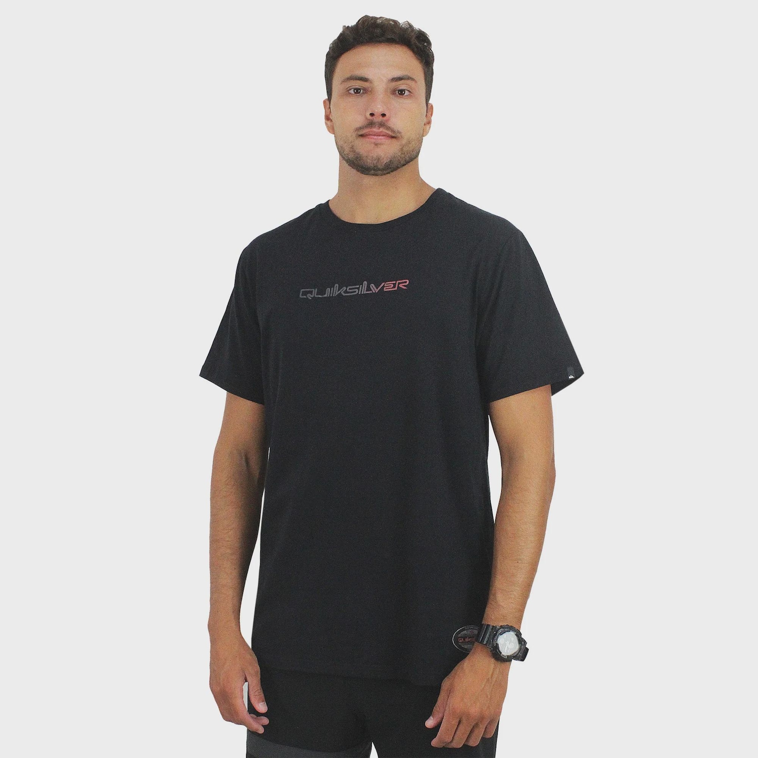 Camiseta Quiksilver Gradient Type New Wave Masculina - Foto 1