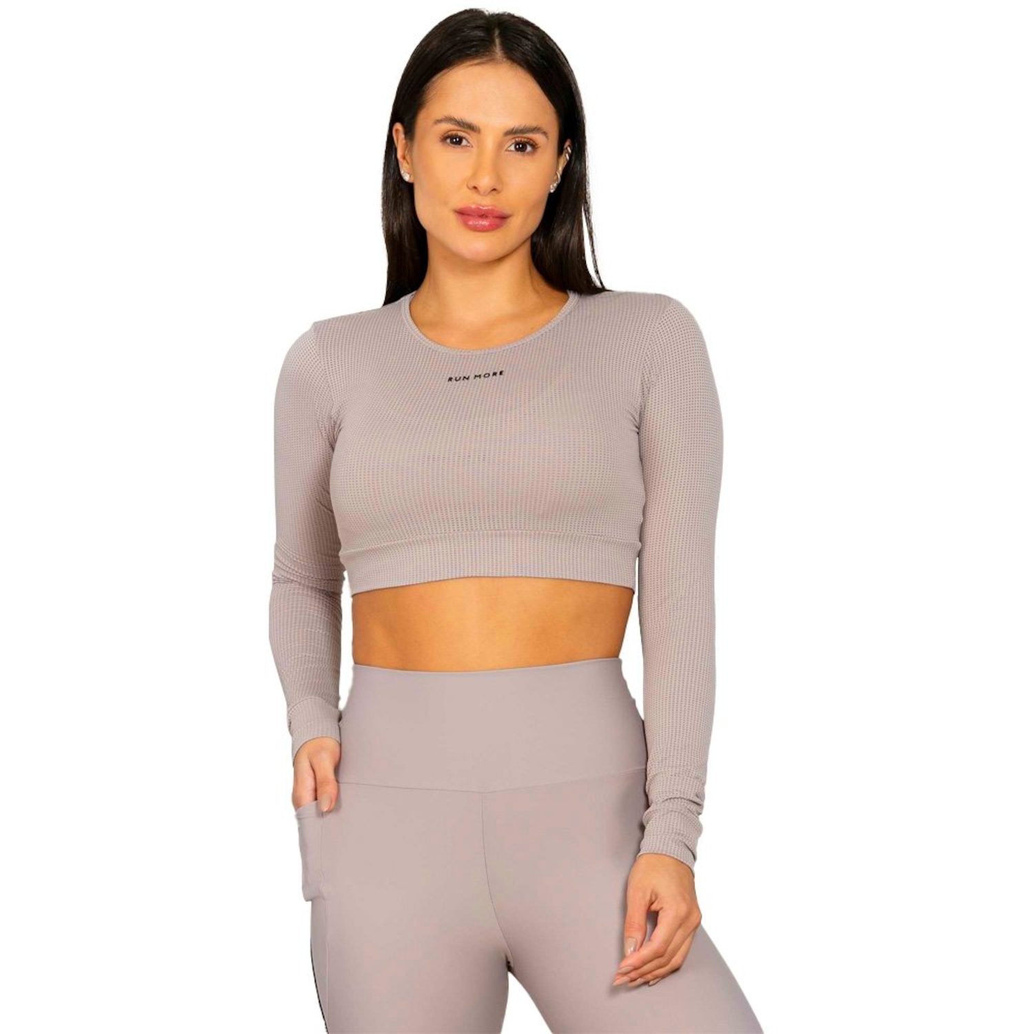 Blusa Cropped Feminina Run More Highlines - Foto 1
