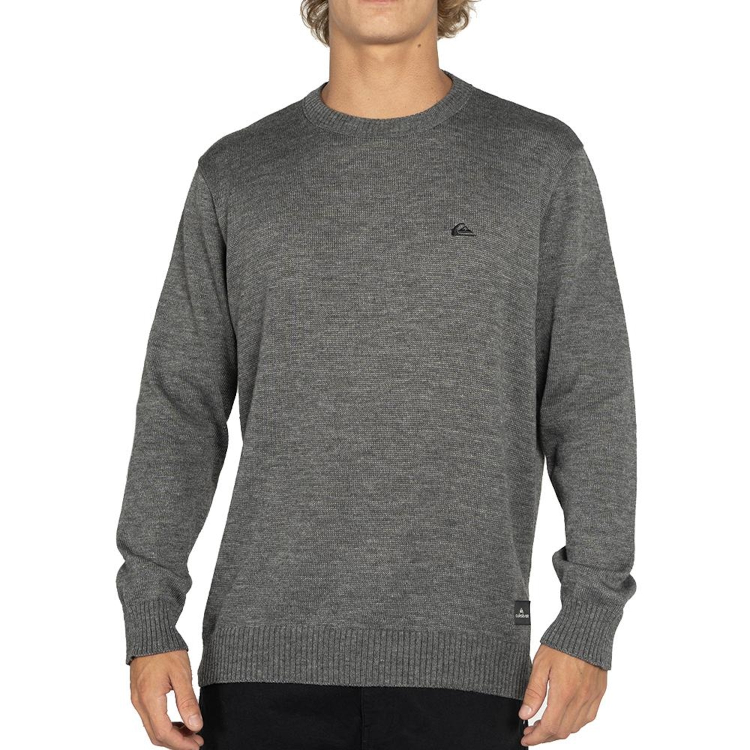 Tricot Quiksilver Emrboidery WT25 Masculina Cinza Mescla - Foto 1