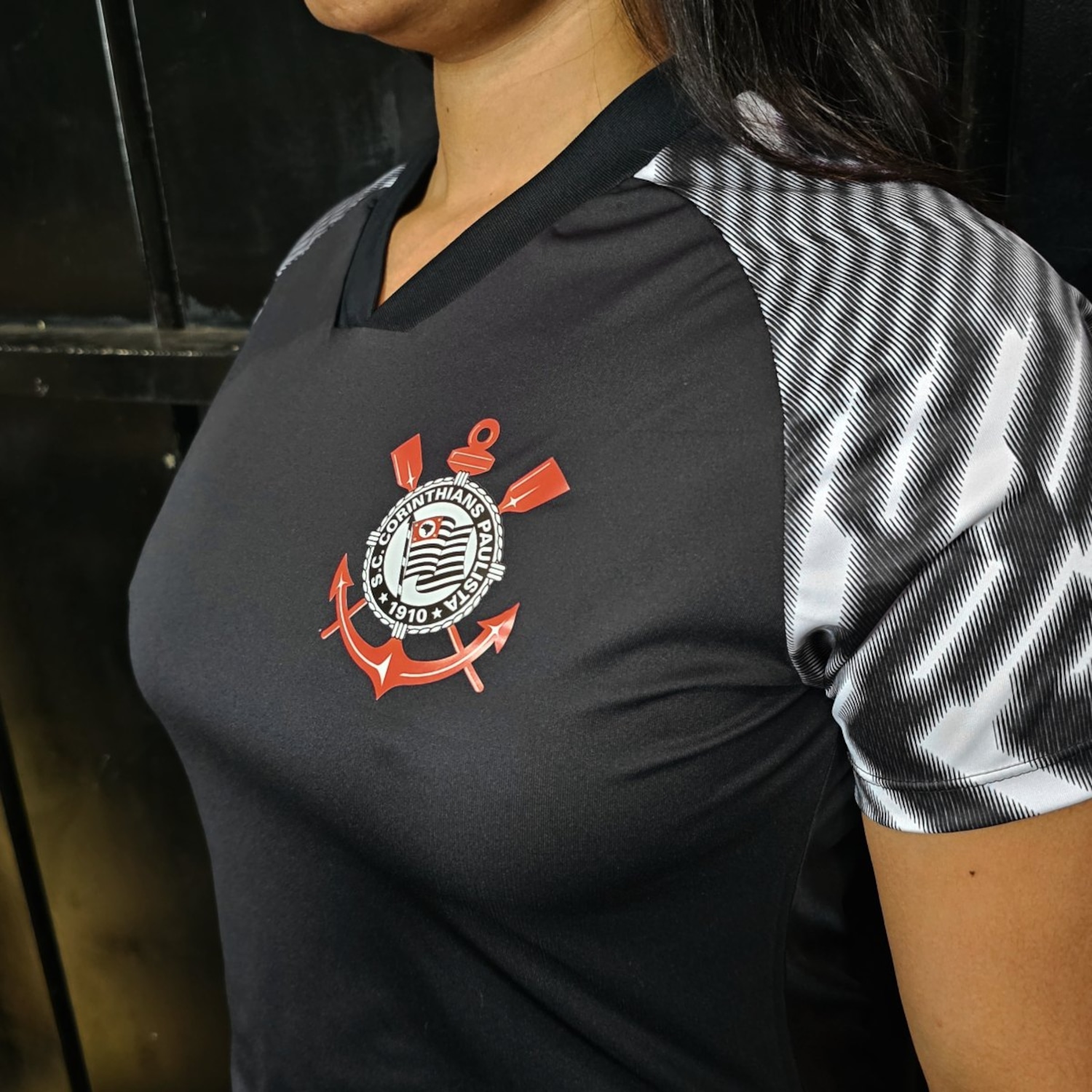 Camisa Baby Look do Corinthians Lines Bomache Feminina - Foto 3