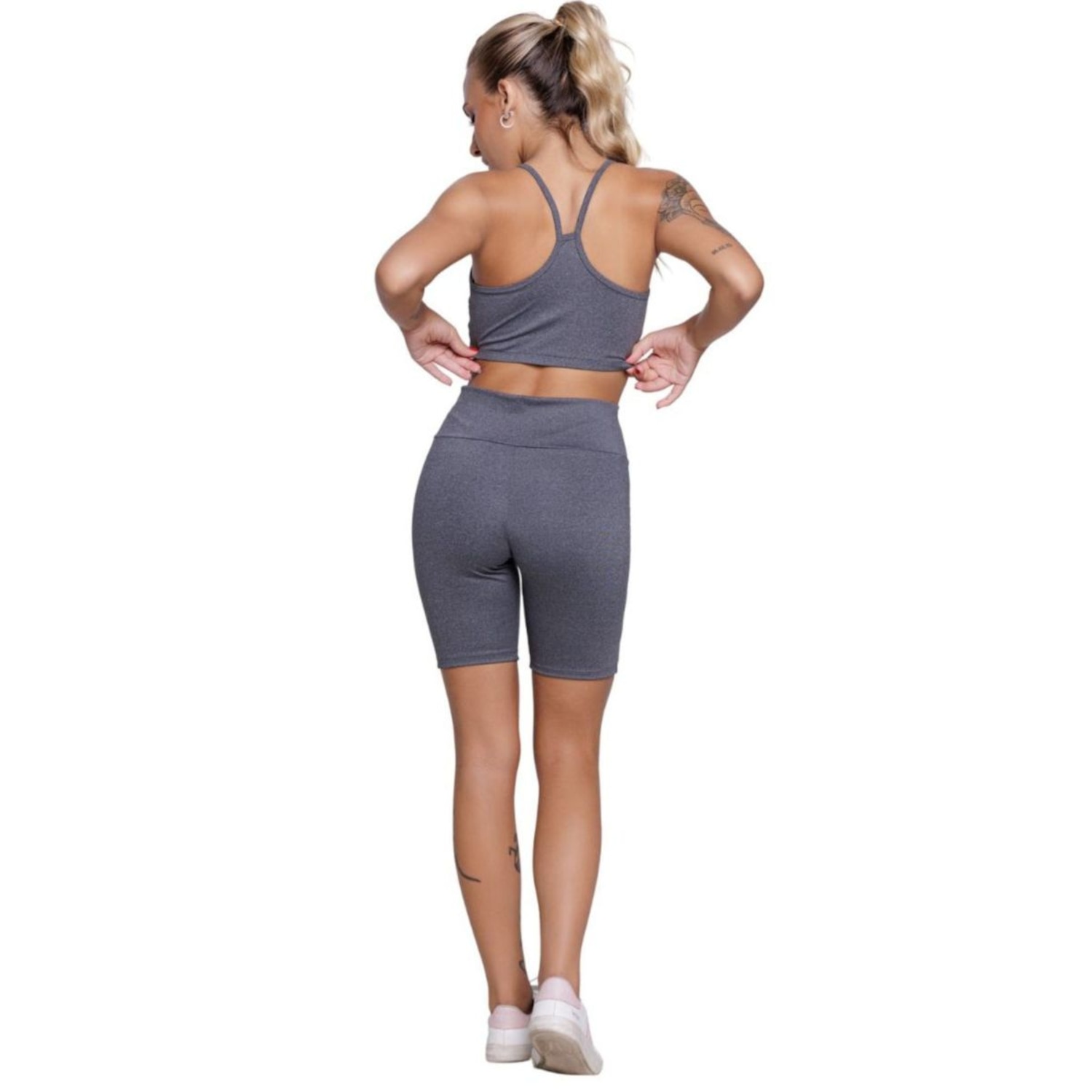 Conjunto Top Alça Fina e Bermudinha Suplex Vekyo - Foto 2
