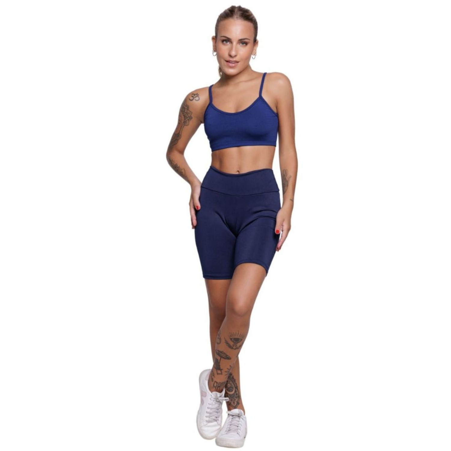 Conjunto Top Alça Fina e Bermudinha Suplex Vekyo - Foto 1