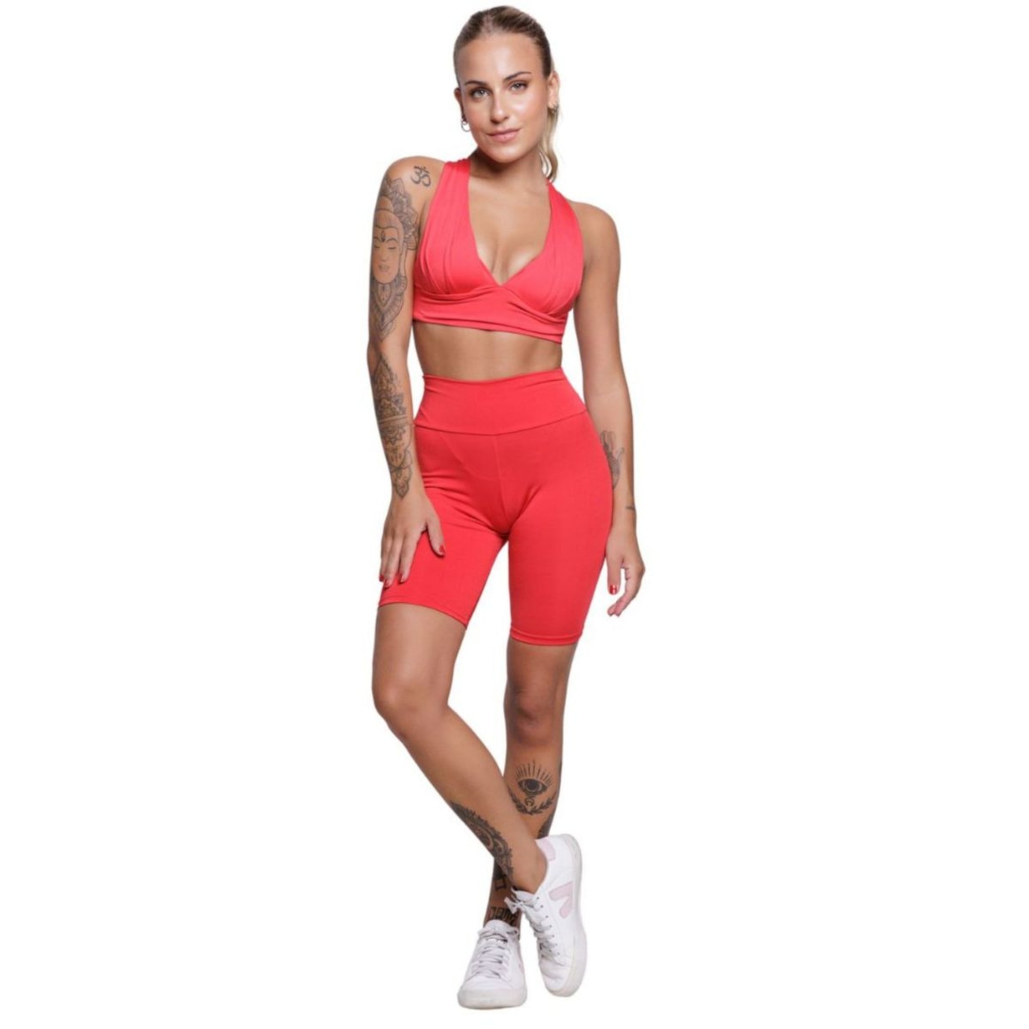Conjunto Top com Bojo e Bermuda Vekyo Feminino - Foto 1