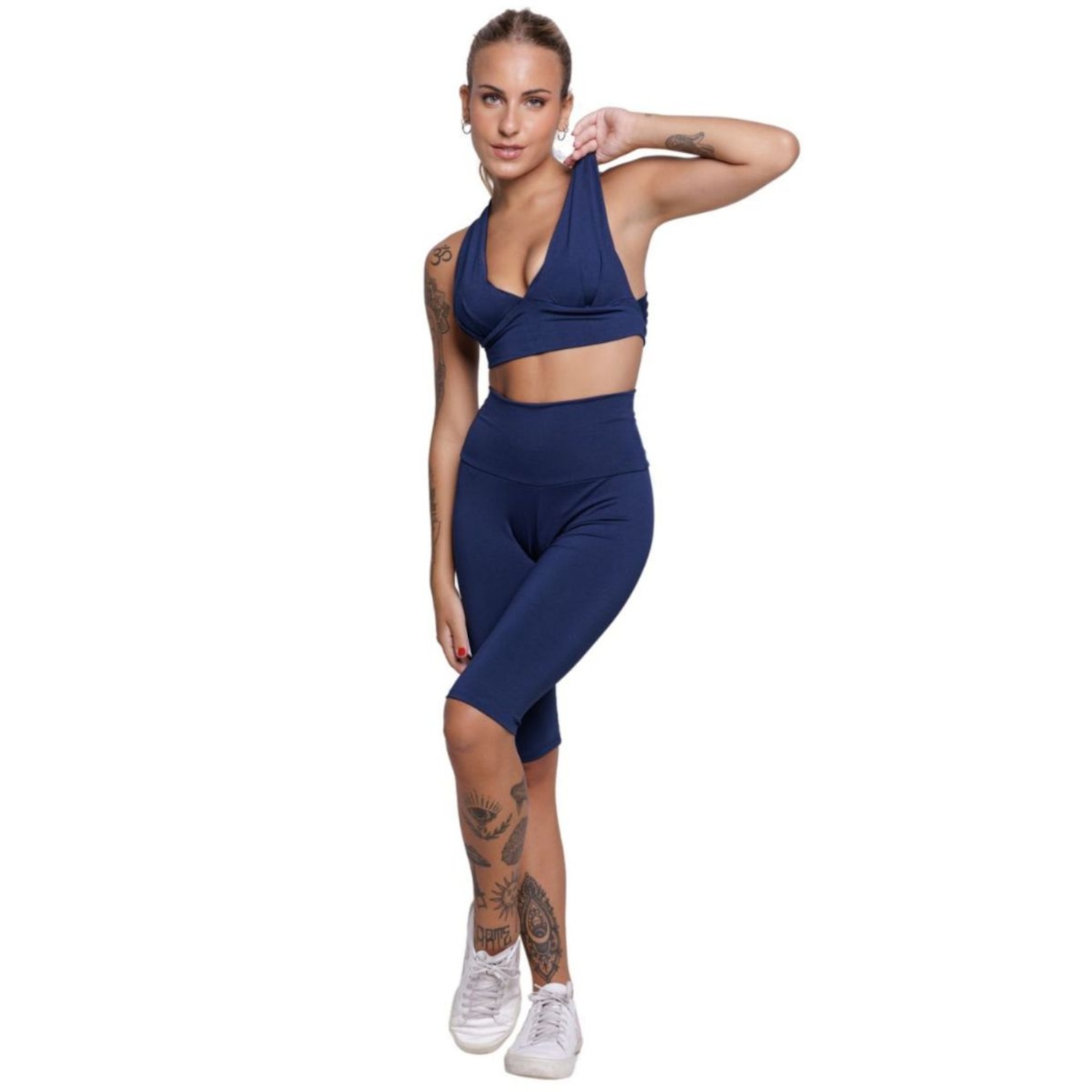 Conjunto Top bojo e Bermuda Ciclista Vekyo Feminino - Foto 1