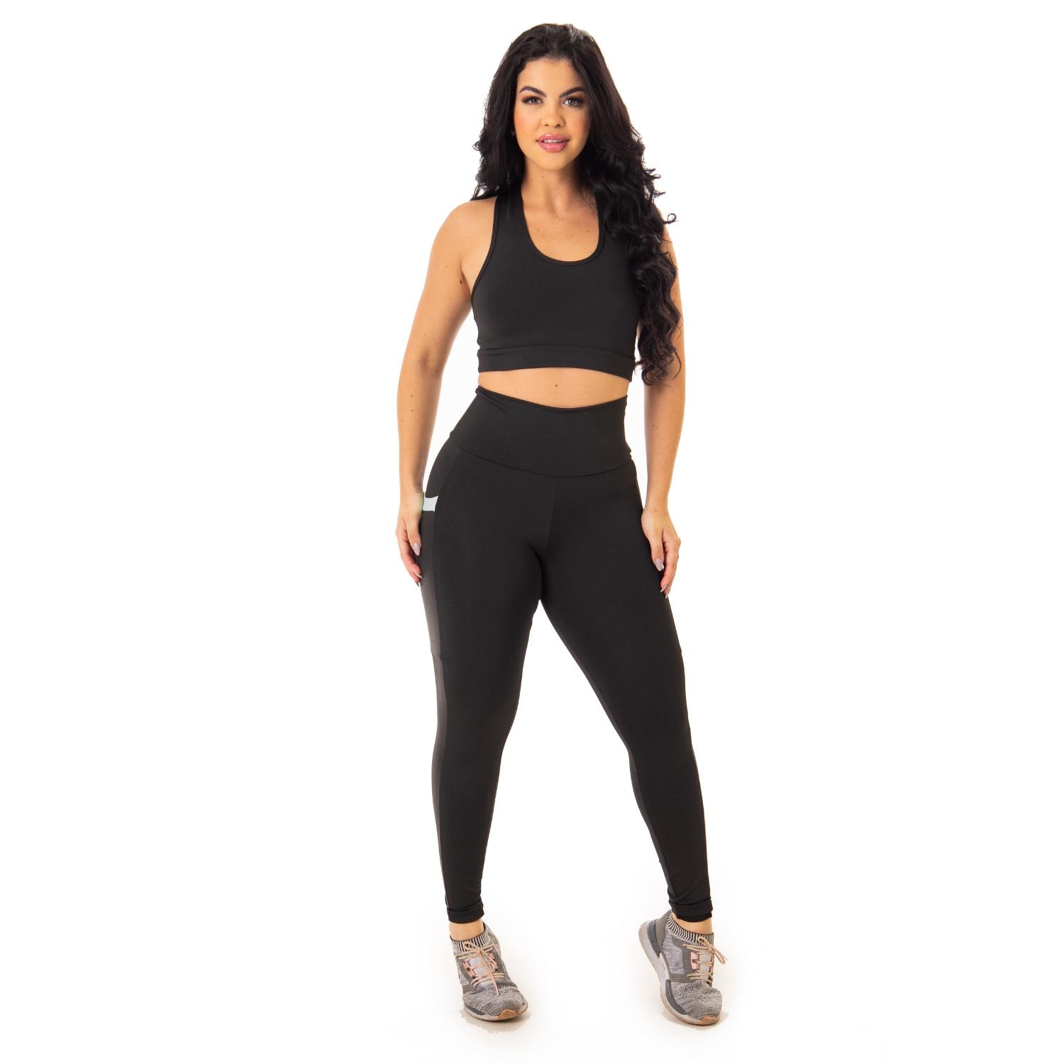 Calça Legging Suplex Zero Transparência Feminina - Foto 1