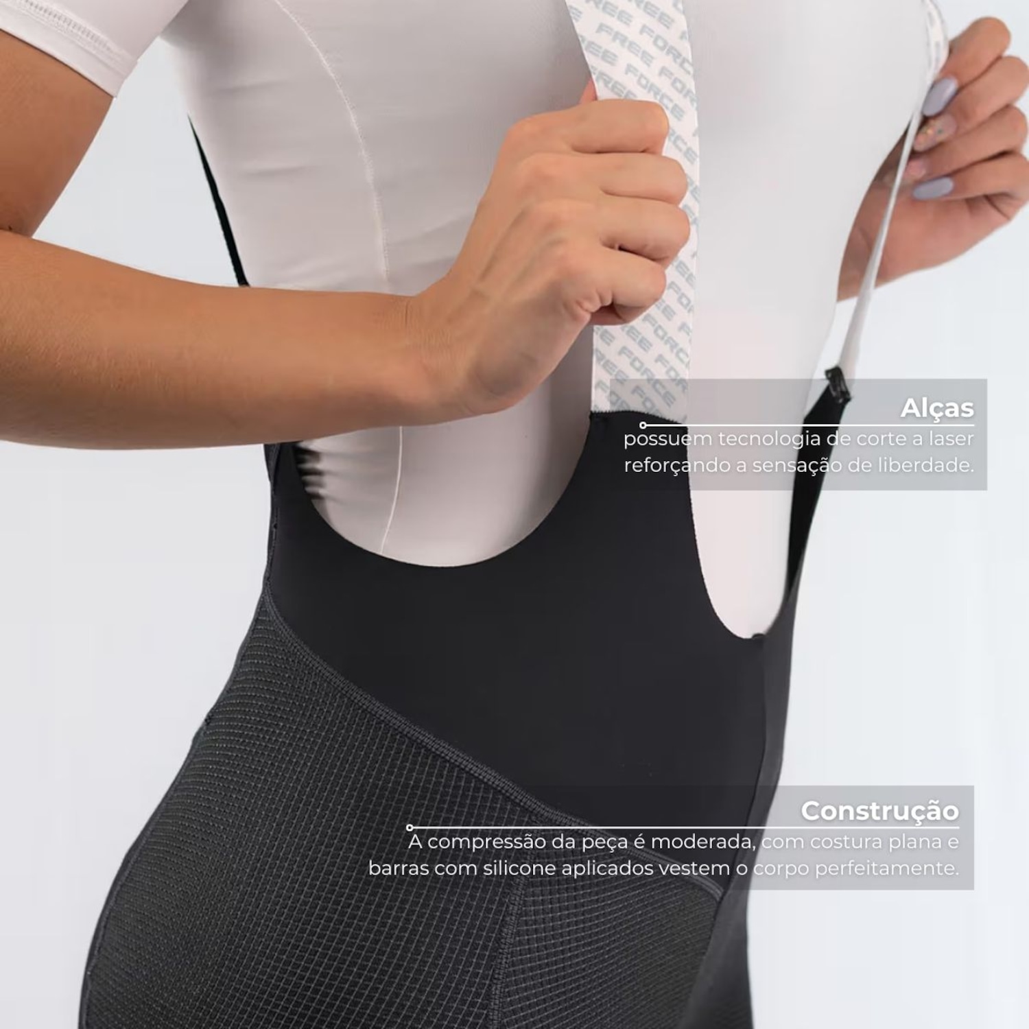 Calça Bretelle de Ciclismo Free Force Performance Gel Feminina - Foto 4