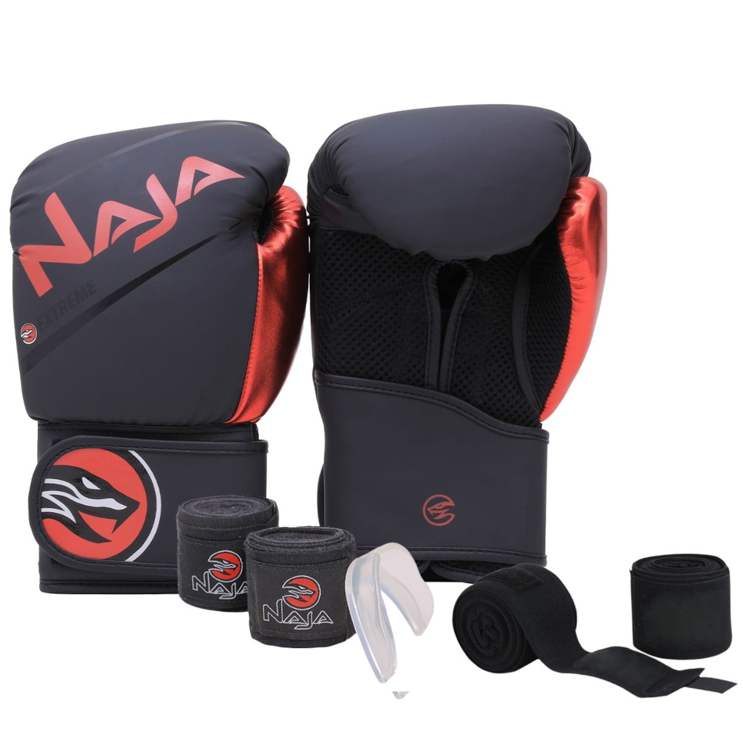 Luva de Boxe/Muay Thai Naja Extreme + Bandagem Extra - Adulto - Foto 1