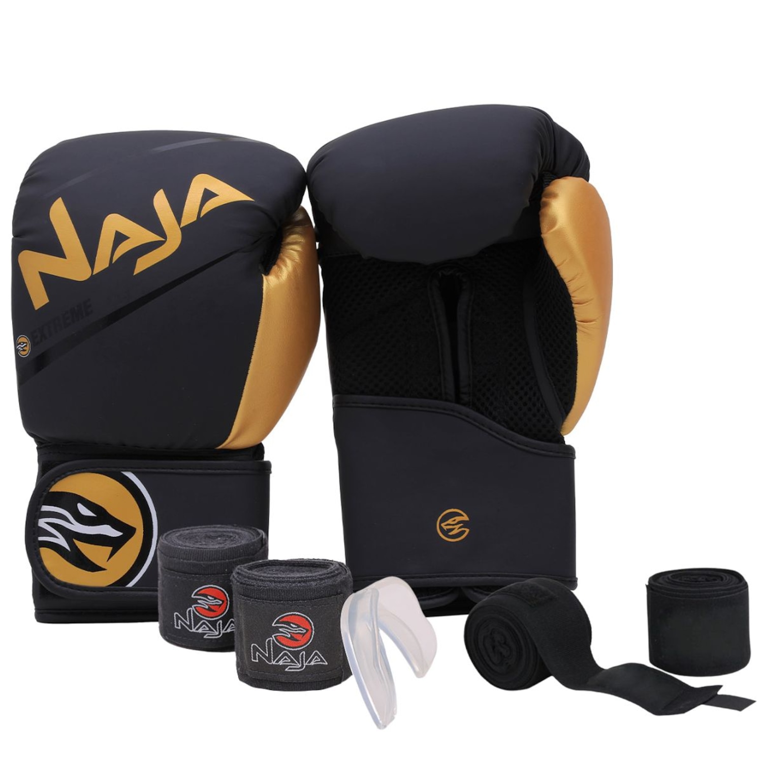 Luva de Boxe/Muay Thai Naja Extreme + Bandagem Extra - Adulto - Foto 1