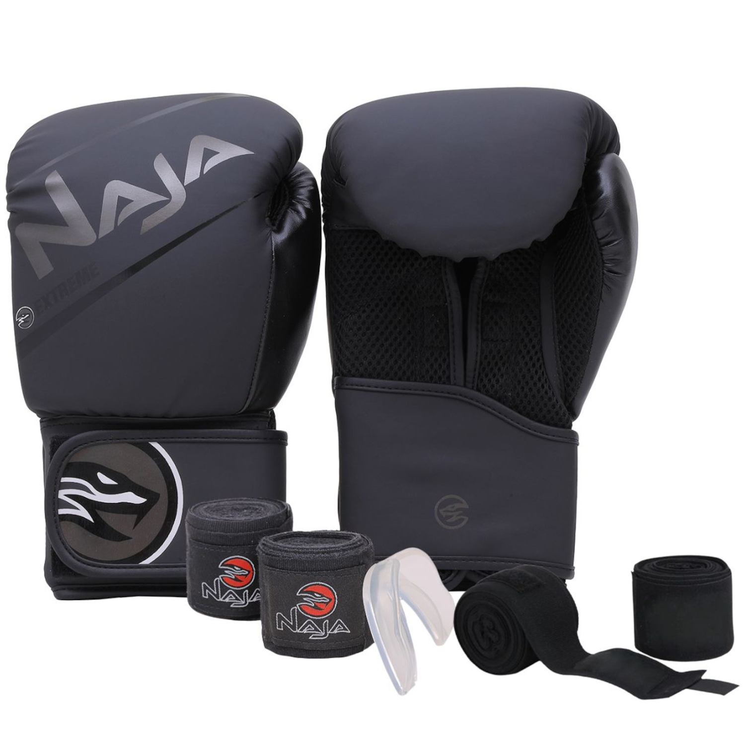 Luva de Boxe/Muay Thai Naja Extreme + Bandagem Extra - Adulto - Foto 1