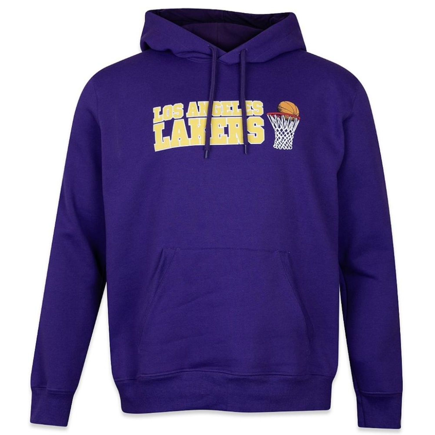Blusão de Moletom Canguru Masculino New Era Los Angeles Lakers Core Programa - Foto 1