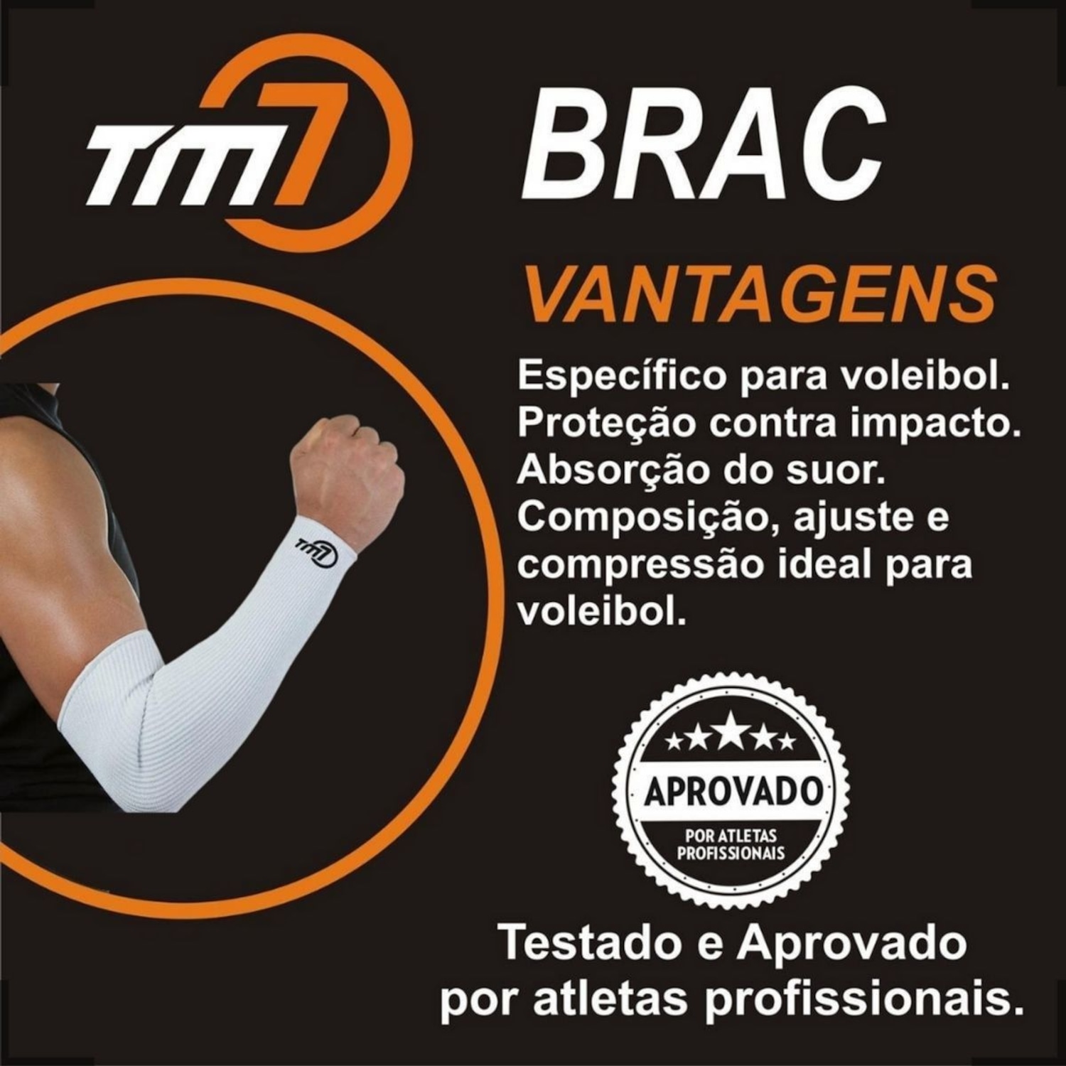Manguito Para Vôlei Brac7 Longo Tm7 - Foto 3
